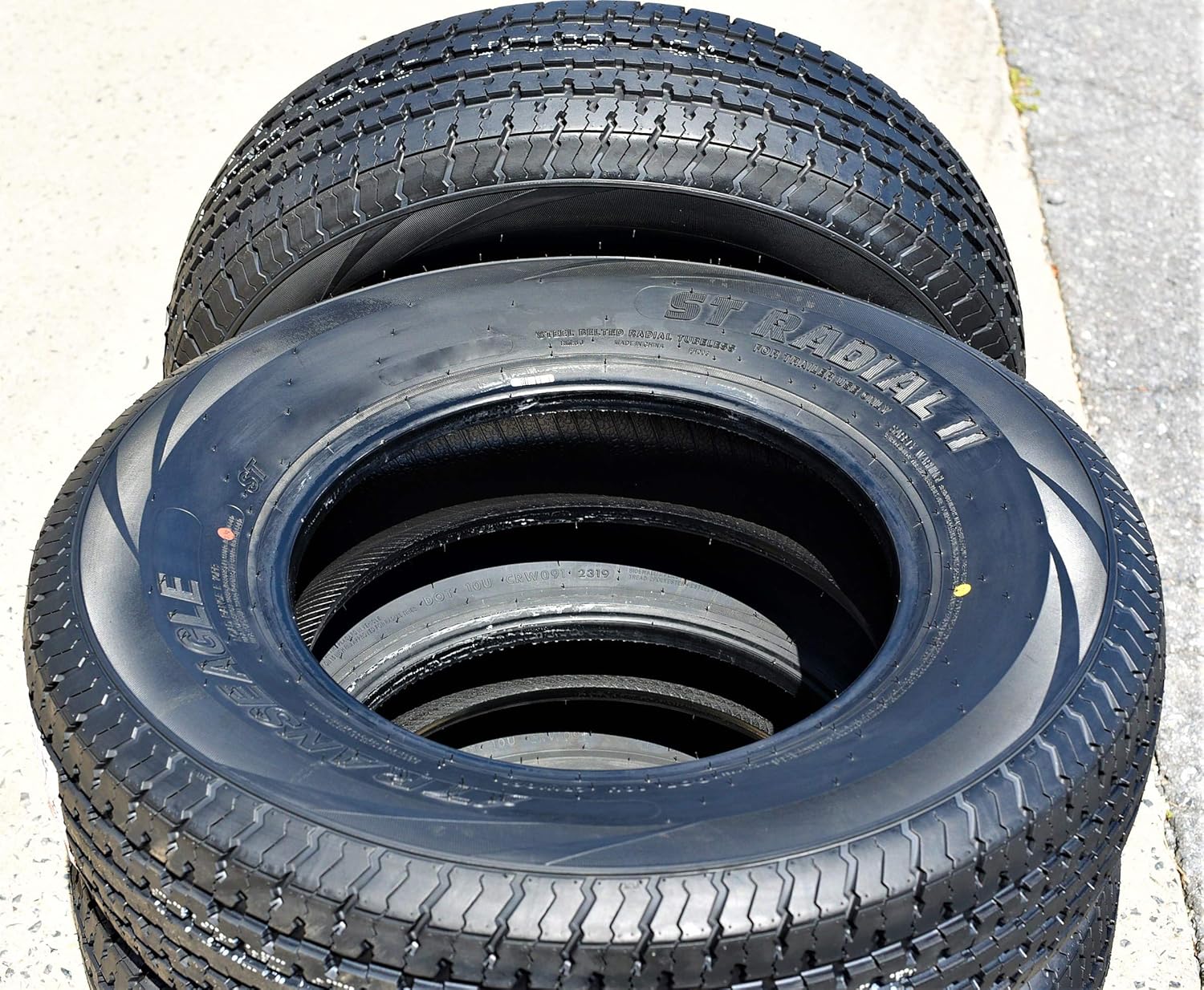 Set of 4 (FOUR) Transeagle ST Radial II Premium Trailer Radial Tires-ST205/75R15 205/75/15 205/75-15 111/106L Load Range E LRE 10-Ply BSW Black Side Wall