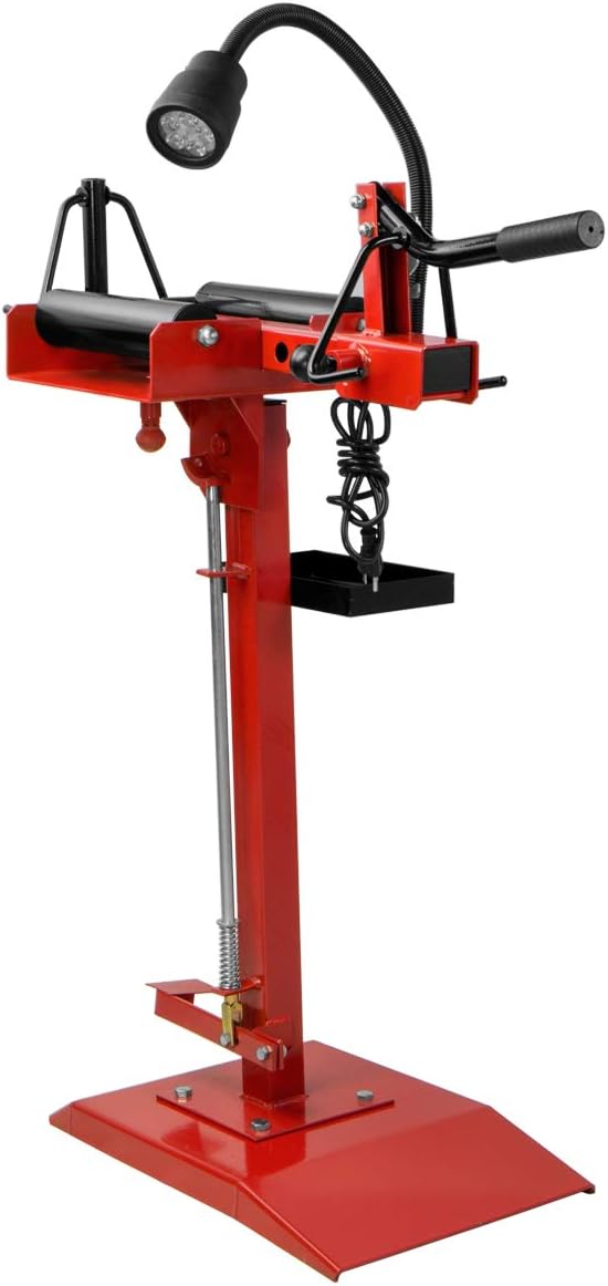 XtremepowerUS Manual Tire Spreader Portable Tire Changer Stand Adjustable LED Light Tire Spreader Tool for Light Truck Car