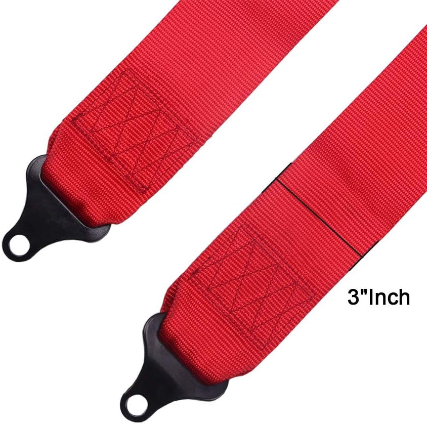 RASTP 4 Point Safety Harness with 3 Inch Padding (Red) Pack of 2