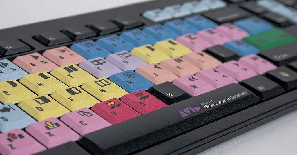 LogicKeyboard keyboard Designed for Avid Media Composer compatible with Windows 7-11 - Part Number LK-LKB-MCOM4-BJPU (Certified Refurbished)