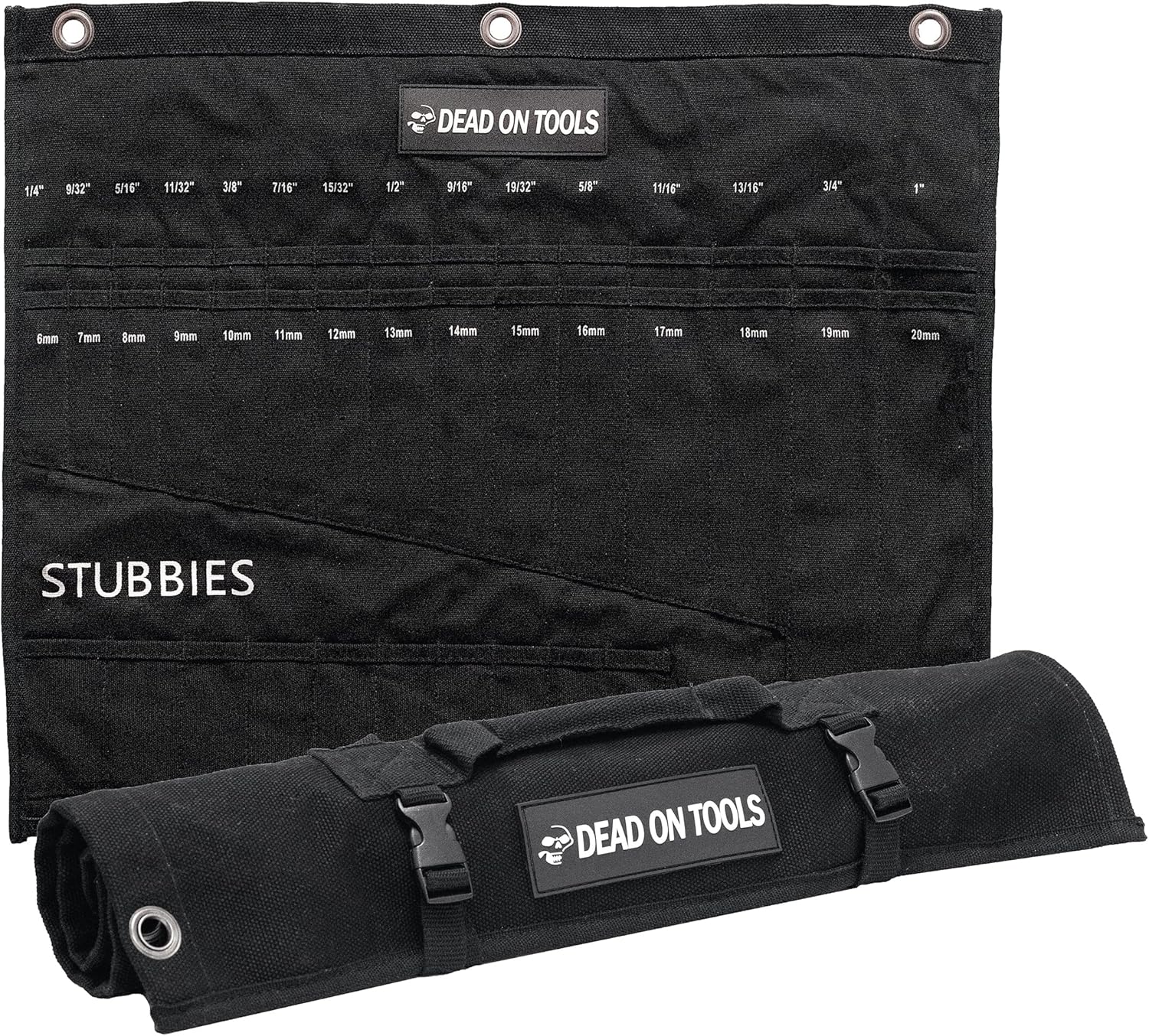 Dead On Tools Heavy Duty 24 oz. Canvas Wrench Roll, Black, One Size Pack of 2