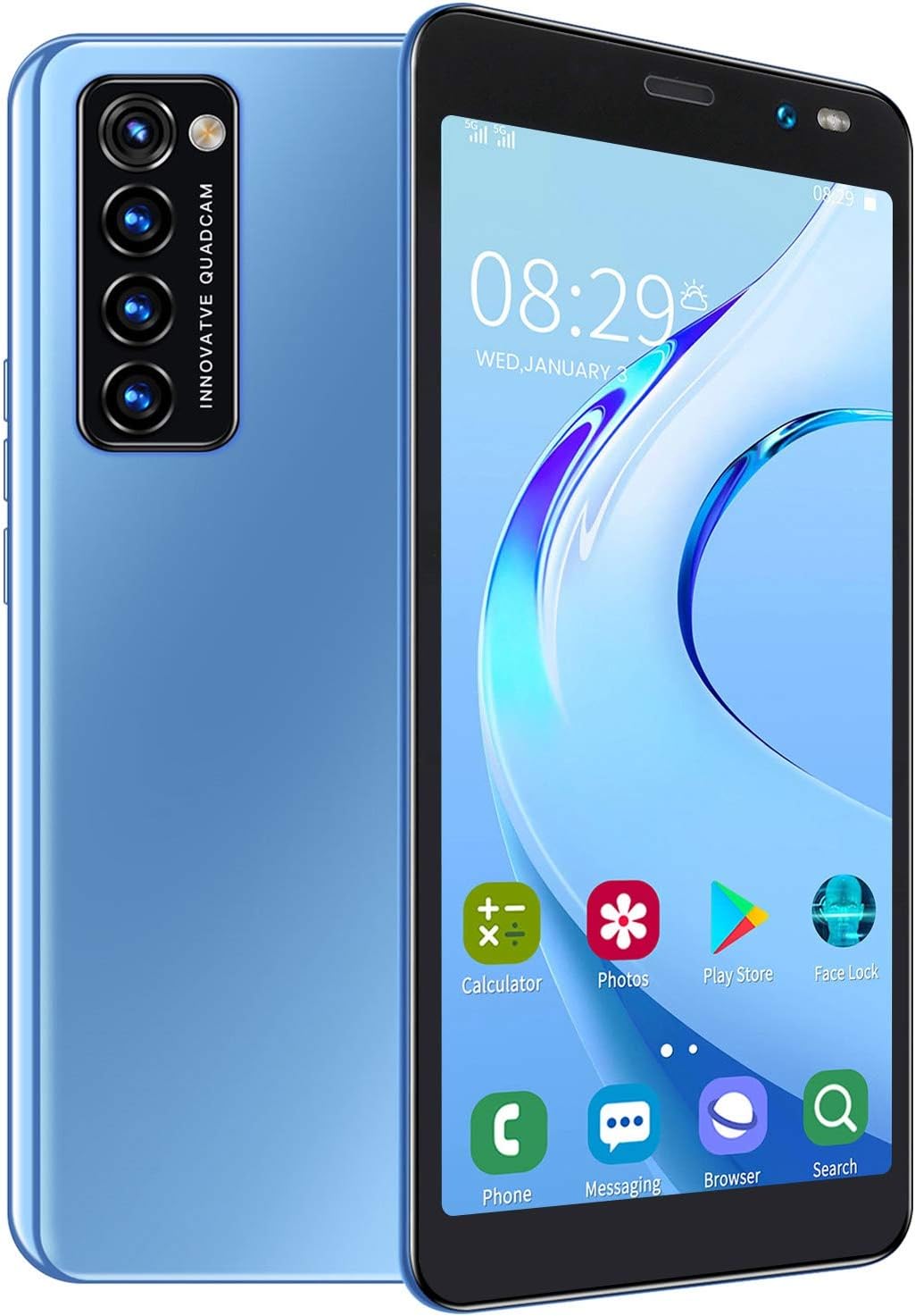 Unlock Smartphone, Optimized Processor Dual Cards Dual Standby Smartphone for ED Amatrur for Office Worker for Daily Use for Experiencing Different Apps(Blue) Pack of 2