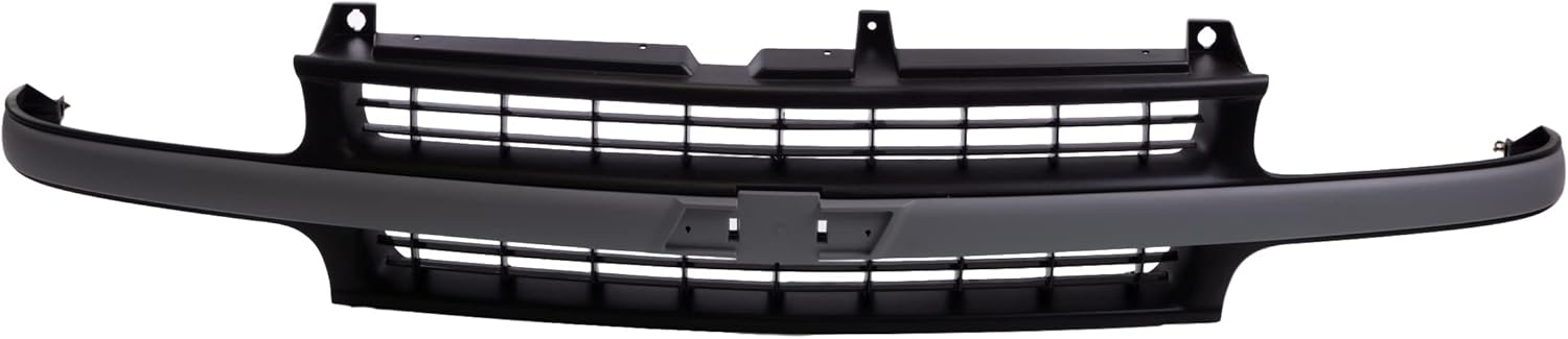CarPartsDepot Front Black Grille Assembly Grill With Gray Center Bar Compatible For Chevrolet Compatible For Chevy Silverado 1500 2500 Suburban Tahoe Extended Standard Pickup SUV 1999-2006