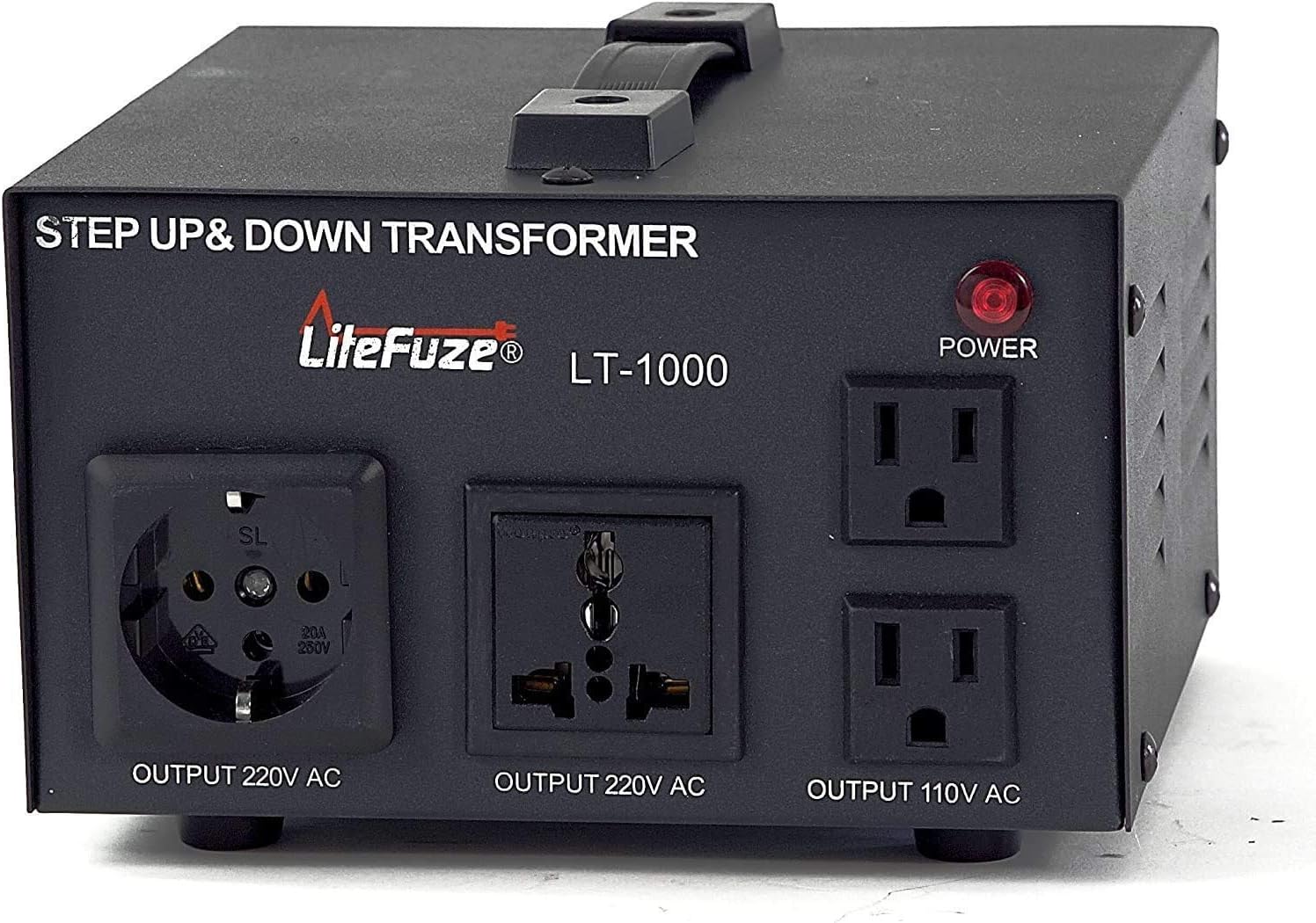 2000 Watt Voltage Converter Transformer by LiteFuze - Step Up/Down - 110V/220V - Circuit Breaker Protection -Heavy Duty/ Convertingbox Technology LT Series Perfect for Coffee Maker [5-Years Warranty]