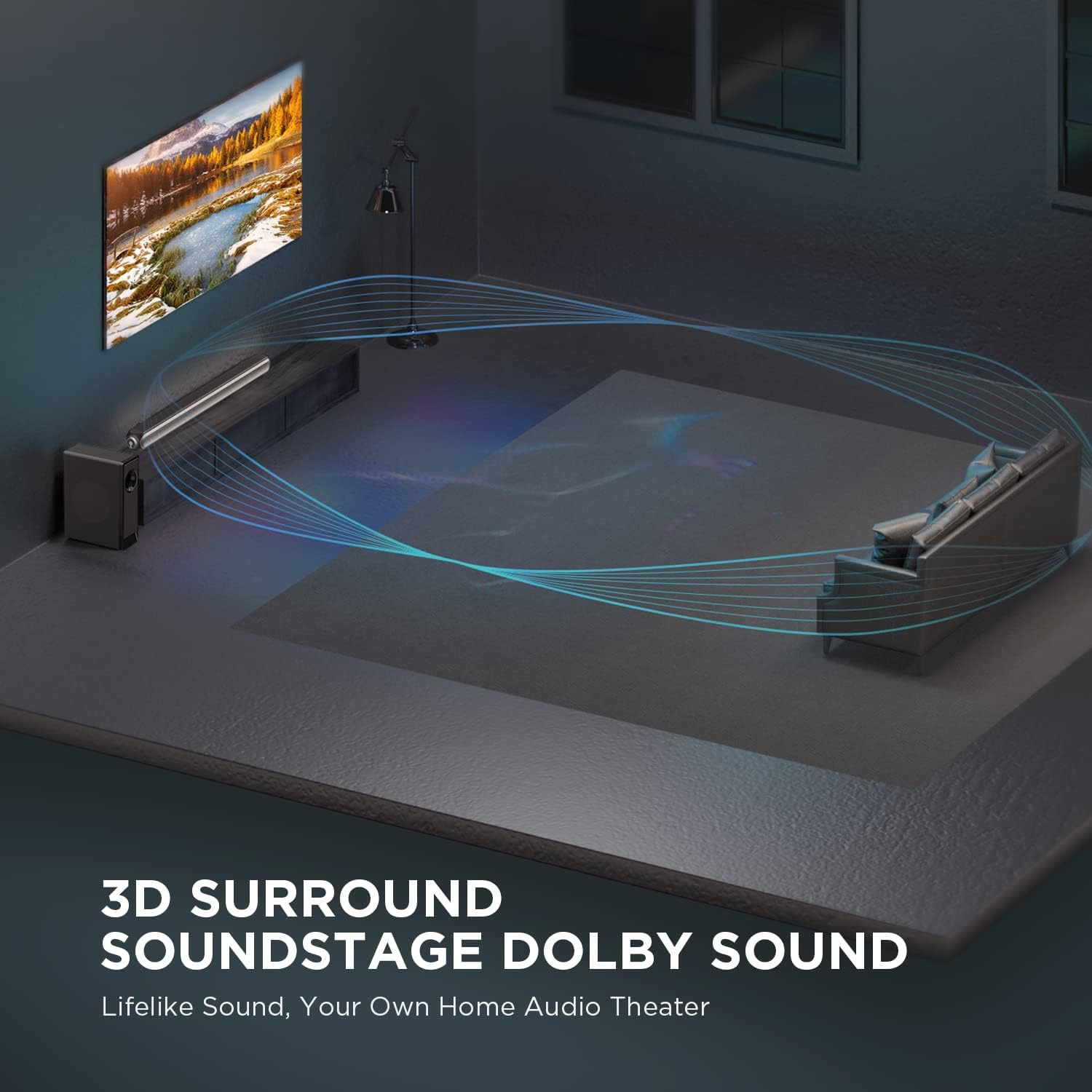 XZJX Direct 240W Sound Bars for TV, 2.1 Bar with 6.5'' Wireless Subwoofer, Compatible Dolby Audio, 3D Surround Soundbar, Works 4K/Smart 4 EQ, CEC Remote Control, HDMI ARC/Optical/AUX/RCA