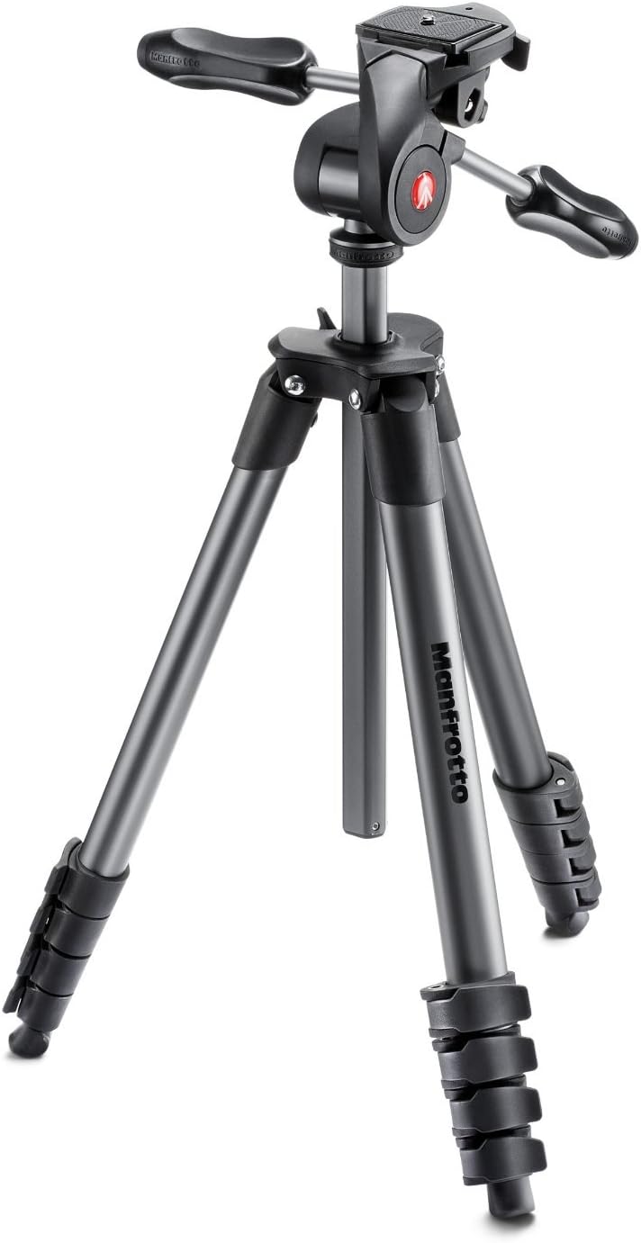Manfrotto Compact Light Aluminum 4-Section Tripod Kit with Ball Head, Black (MKCOMPACTLT-BK) Pack of 2
