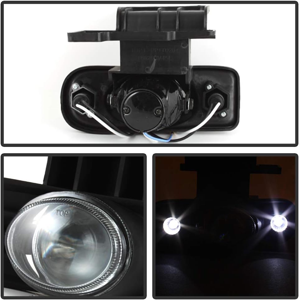 ACANII - For 1999-2002 Chevy Silverado 00-06 Suburban Tahoe LED Halo Projector Fog Lights w/Switch Assembly Left+Right Pack of 2