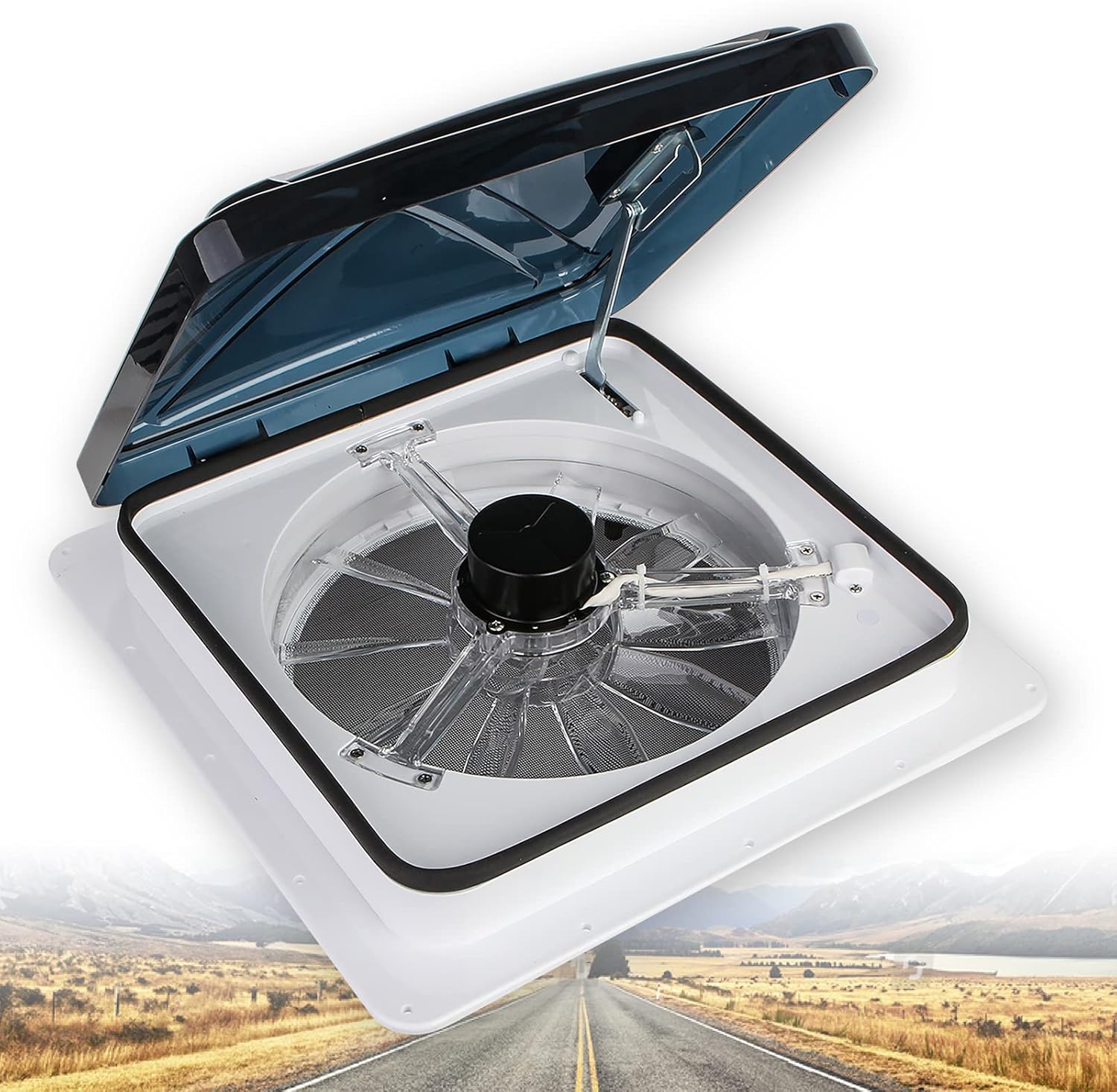 Starvent RV Roof Vent Fan 6 Speed Reversible Manual Lift Smoke Lid