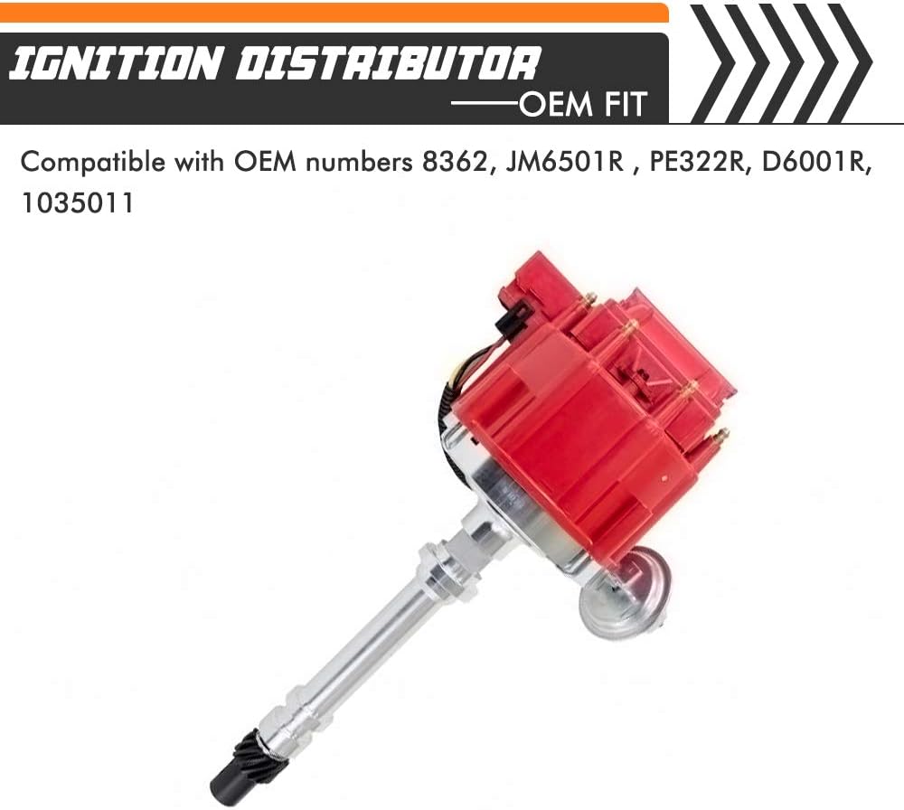 Performance HEI Ignition Distributor fits for Chevy GM SBC BBC 7500RPM V8 65k Coil 283 305 307 327 350 400 Small Blocks and 396 427 454 Big Blocks Pack of 2