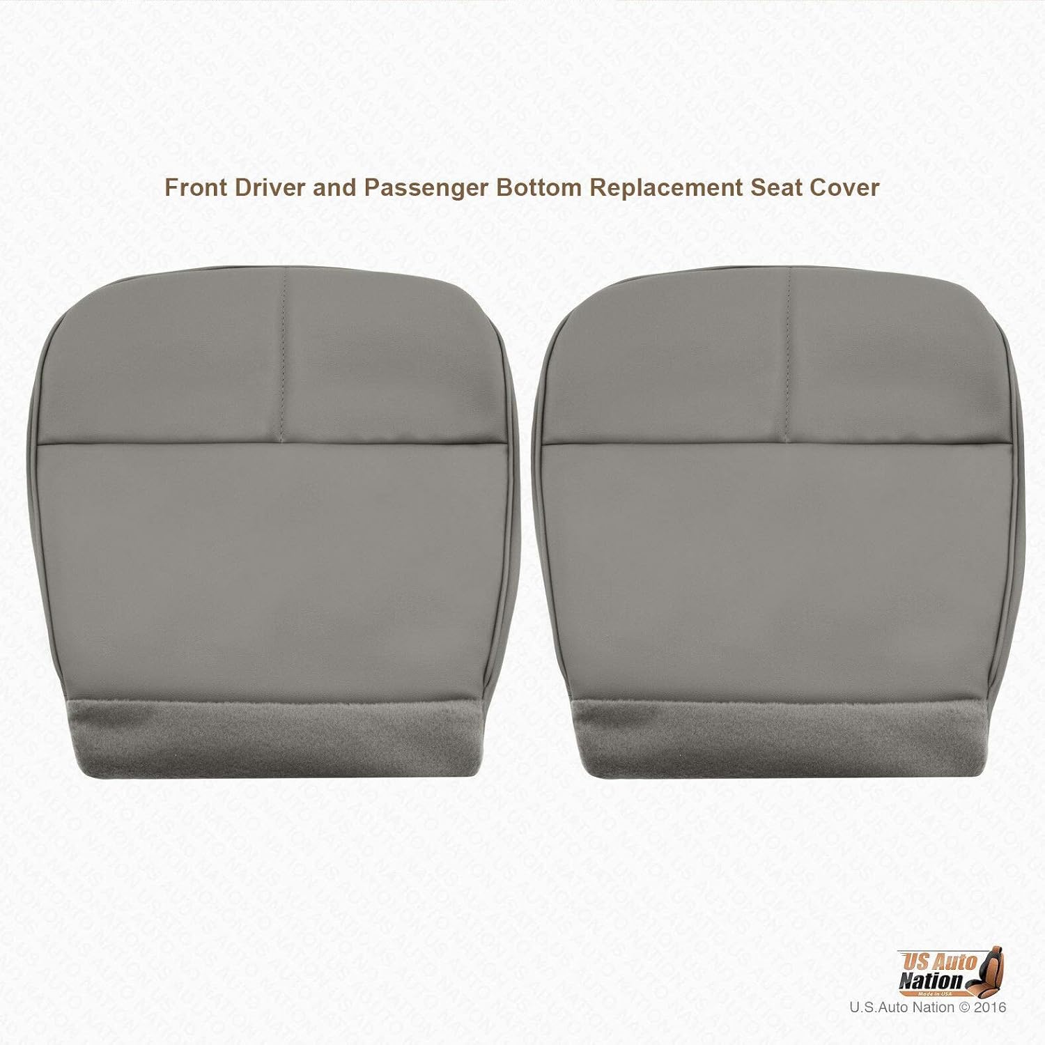 US Auto Nation Fits Ford E150 E250 E350 Van Driver-Passenger Bottom Vinyl Seat Cover Gray