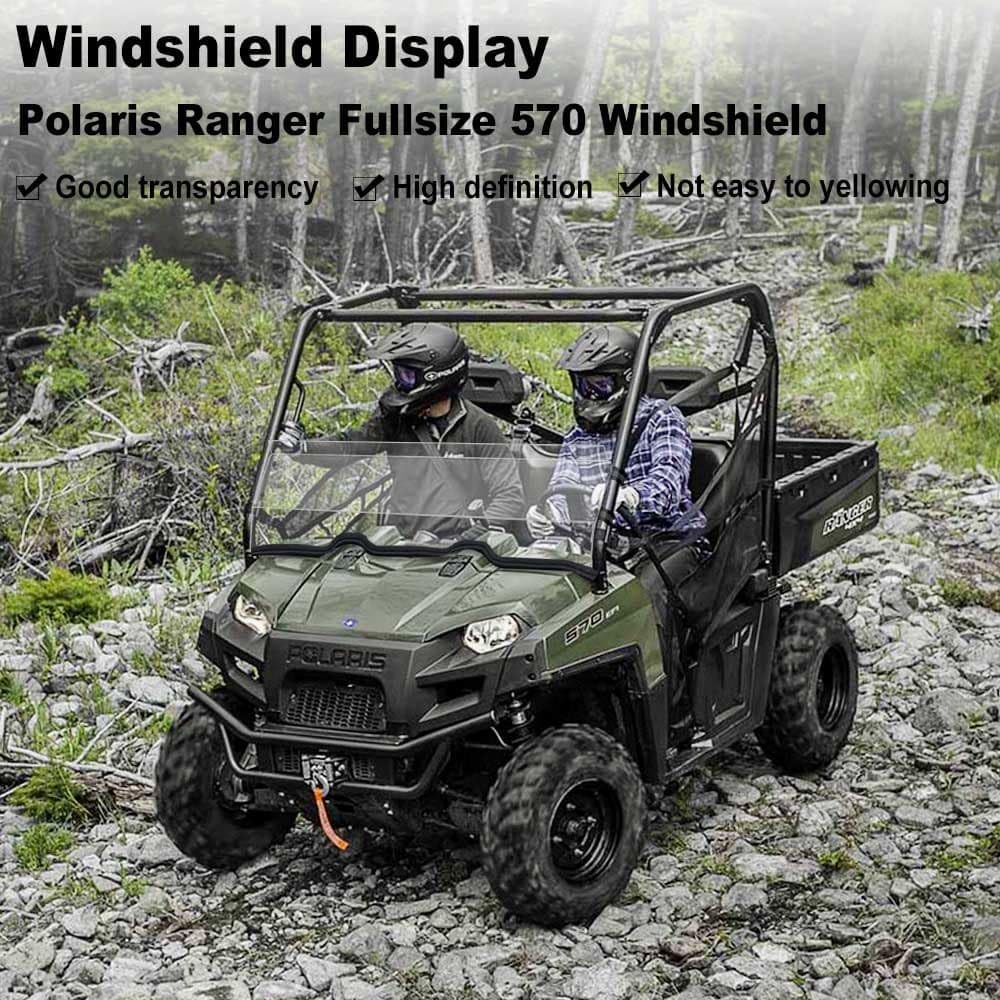 Suteck Half Windshield for 2010-2014 Polaris Ranger Midsize 400,2016-2021 Polaris Ranger 570,2014-2018 Polaris RZR 1000 XP, 2015-2018 RZR 900 XP 1/4