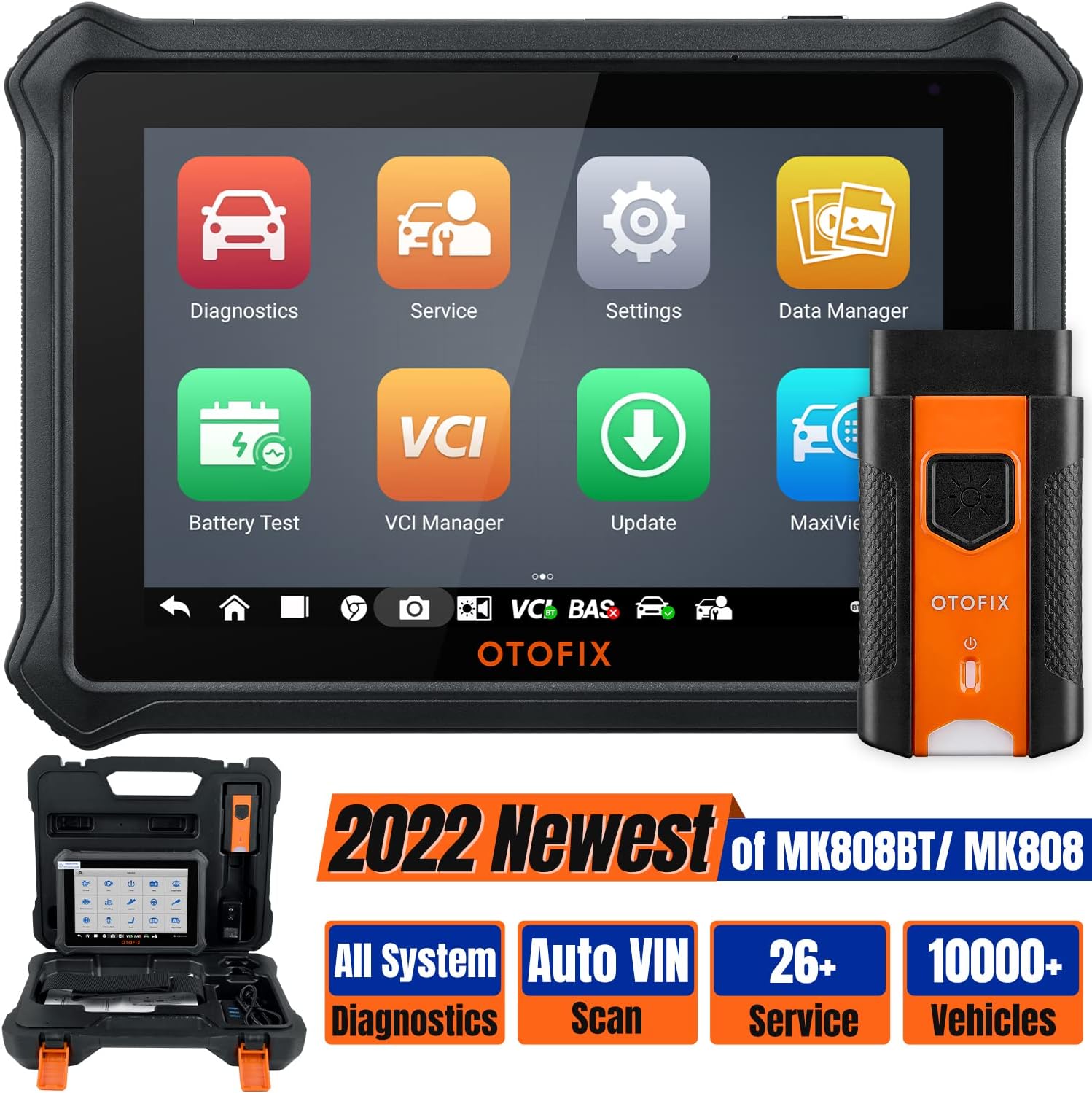 OTOFIX D1 Lite OBD2 Car Diagnostic Scan Tool - 2022 Upgrade of Autel Scanner MaxiCOM MK808BT MK808 MaxiCheck MX808, All System Diagnostics & 28+ Service, Auto VIN, Oil Reset, EPB, SAS, DPF, Throttle