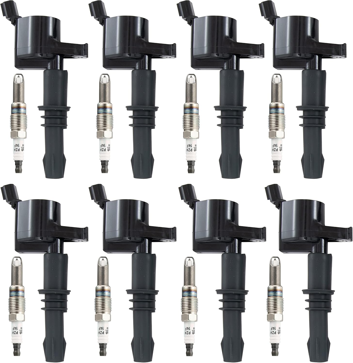 FD508 Ignition Coils pack x 8 & SP515 Spark Plugs x 8 for Fo-rd F150 F-250 F-350 F-450 F-550 Super Duty Expedition Explorer Mustang/ Mark LT Navigator 2004 2005 2006 2007 2008 4.6L 5.4L 6.8L V8 DG511