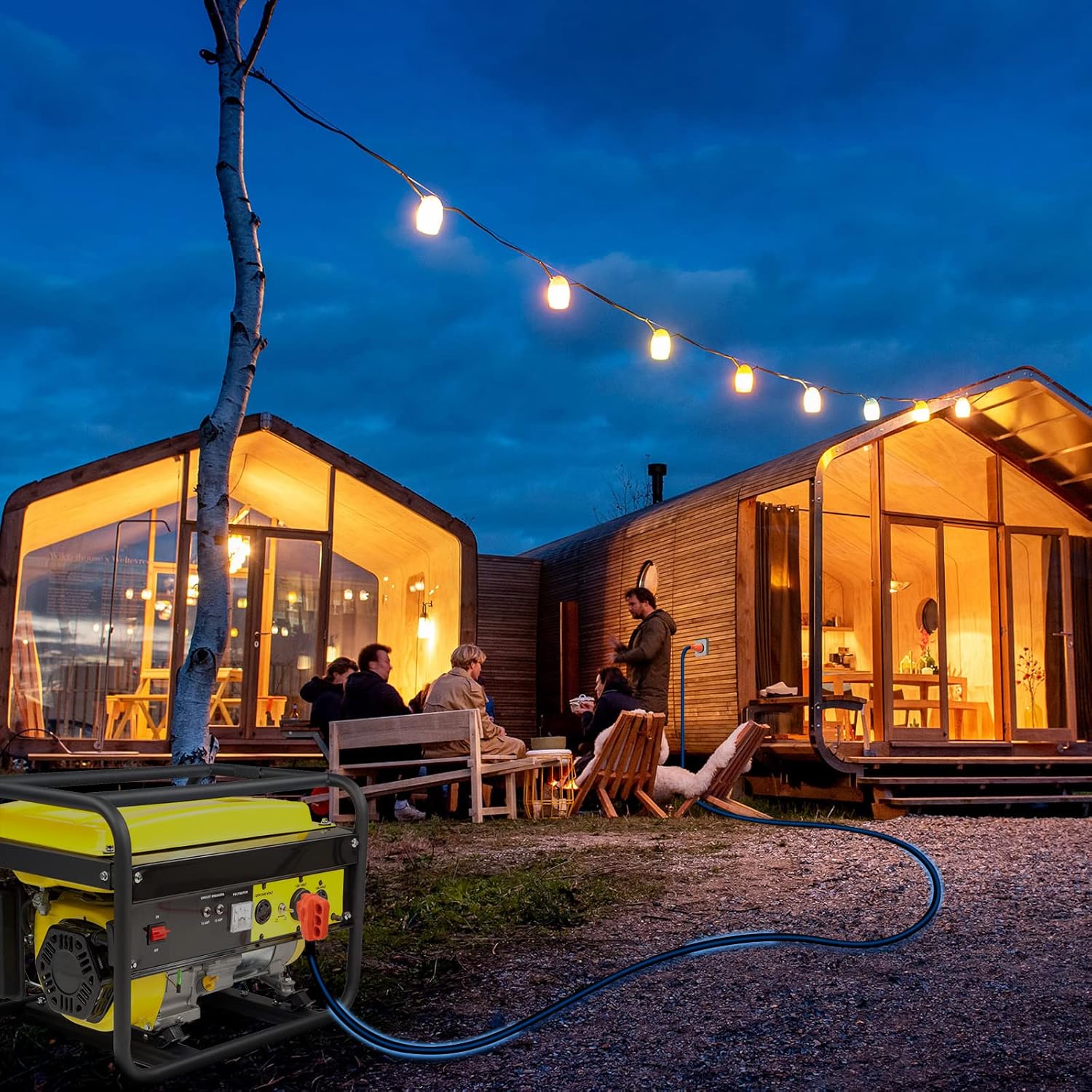 WELLUCK 50 Amp Emergency Power Combo Kit with SS2-50 Inlet Box and 15 FT Power Cord, 50A Generator Power Inlet Box, NEMA 14-50P to SS2-50R RV Power Extension Cord with Grip Handle, ETL Listed