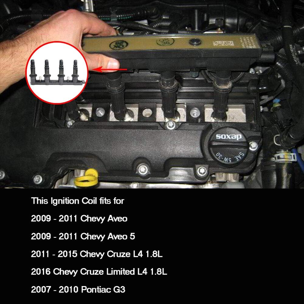 Surwit 96476983 Ignition Coil Pack Compatible with Chevy Sonic Cruze Aveo Aveo5 Trax Pontiac G3 1.6L 1.8L Part# 55561655 55584404 Pack of 2