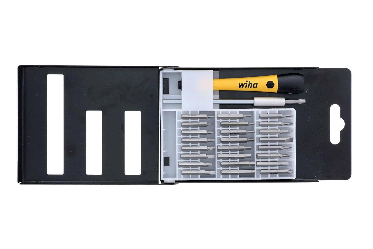 Wiha 75992 System 4 Precision Interchangeable Bit Set, Torx, Slotted, Phillips, Hex Inch, ESD Safe Precision Handle, 27 Piece In Compact Box Pack of 2