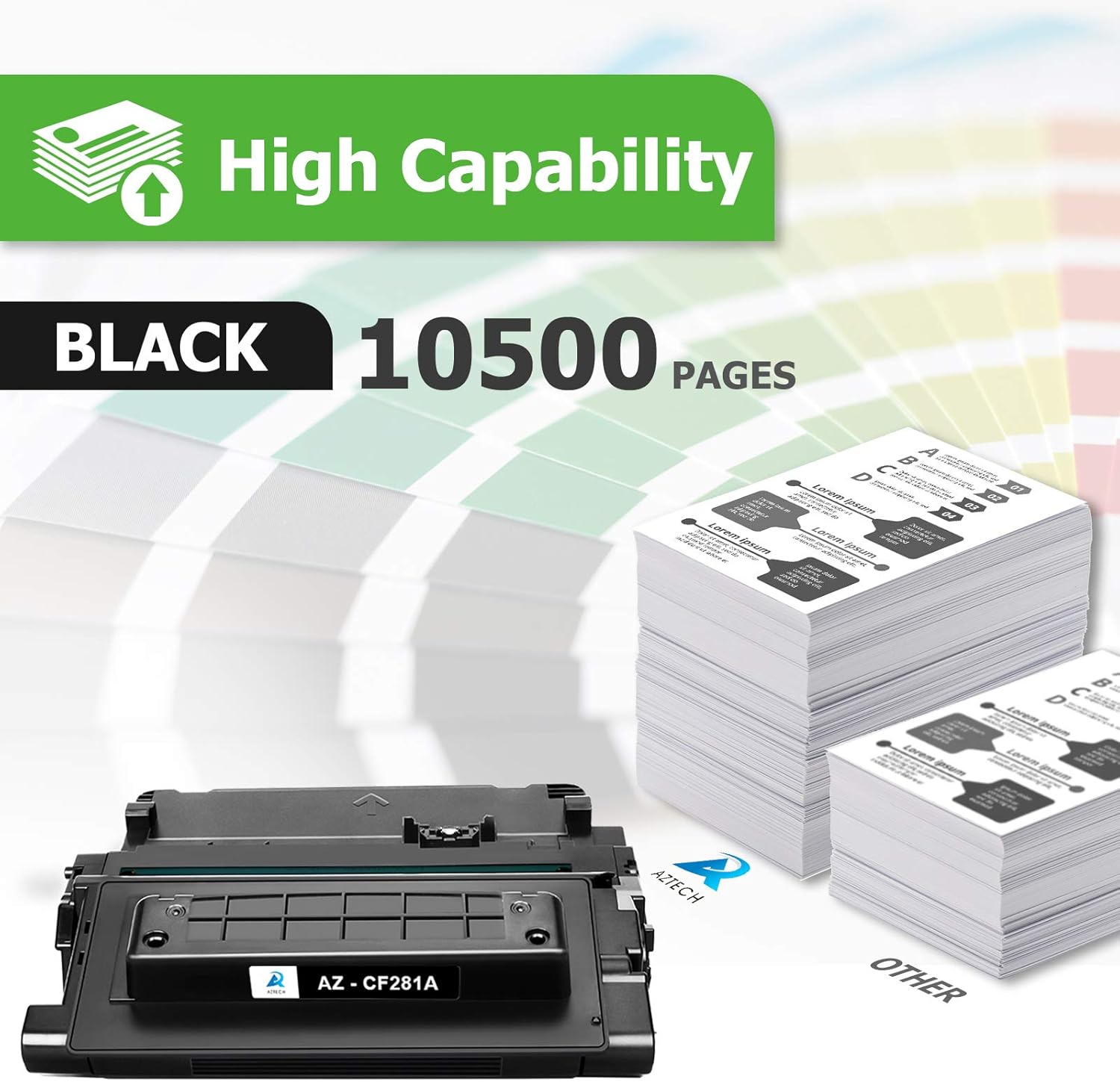 Aztech Compatible Toner Cartridge Replacement for HP 81A CF281A 81X CF281X Enterprise MFP M605 M604 Toner M604N M604DN M605N M605DN M605X M630 M606 M630h M630dn M630z Printer (Black, 1-Pack) Pack of 2