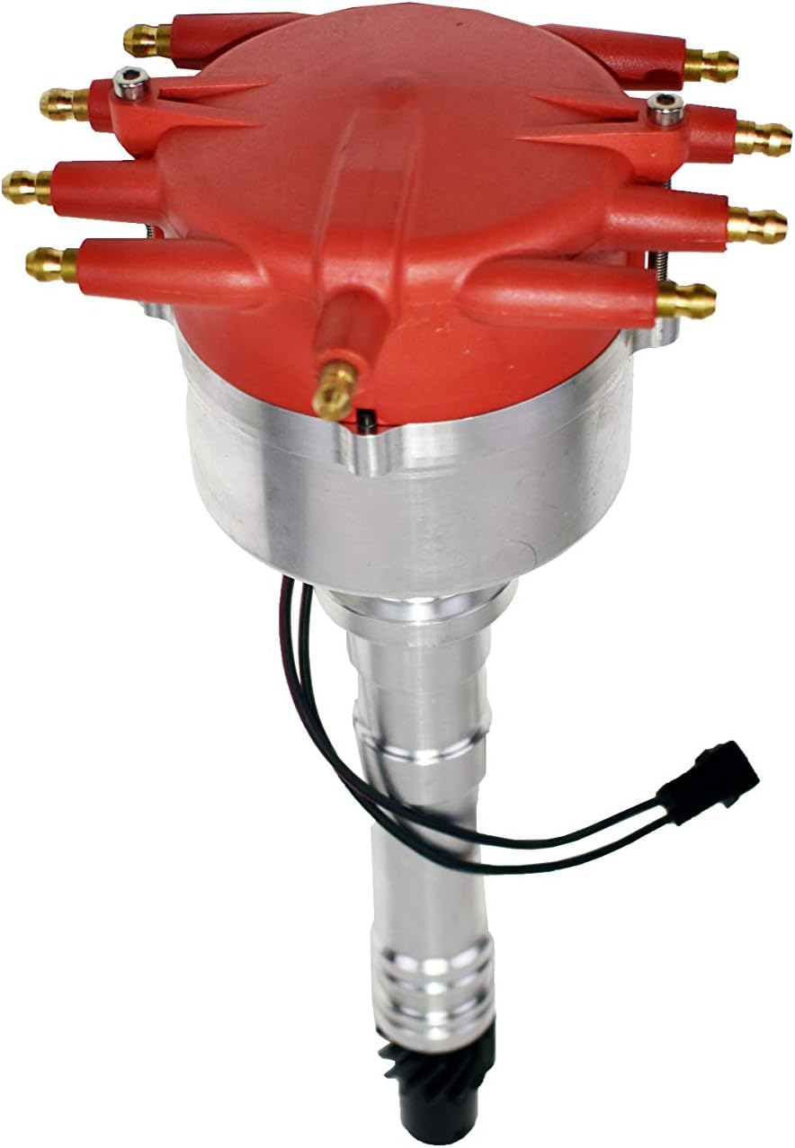 A-Team Performance - Pro Billet Pro Series Distributor Crab Style - Compatible with Chevrolet SBC BBC Small Block Big Block Chevy V8 Low-Profile Black Cap