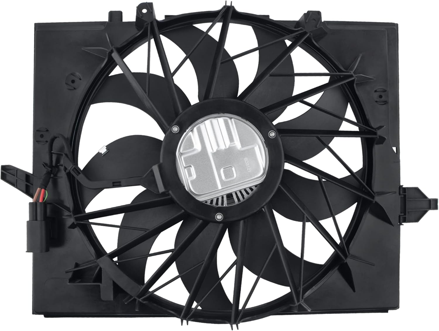 BOXI Engine Cooling Fan Assembly Replacement for BMW E60 525 530 545 645 / for BMW E65 750 (Replace 17427543282 17427514181)