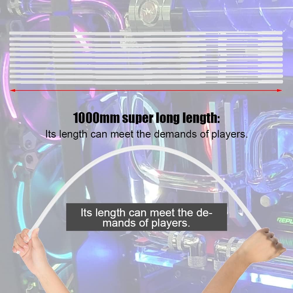fosa 1000MM 10/20x14MM Water Cooling Tube, PETG Colorful Rigid Acrylic Water-Cooled Pipe Fitting for Computer Color & Quantity Optional(Transparent 10pcs) Pack of 2