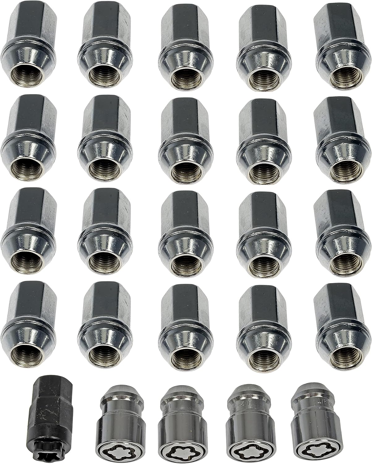 Dorman 611-236FK Wheel Nut Kit M14-1.50 Flattop Nut-22 mm Hex, 44.5 mm Length With Lock Compatible with Select Models (OE FIX) Pack of 2