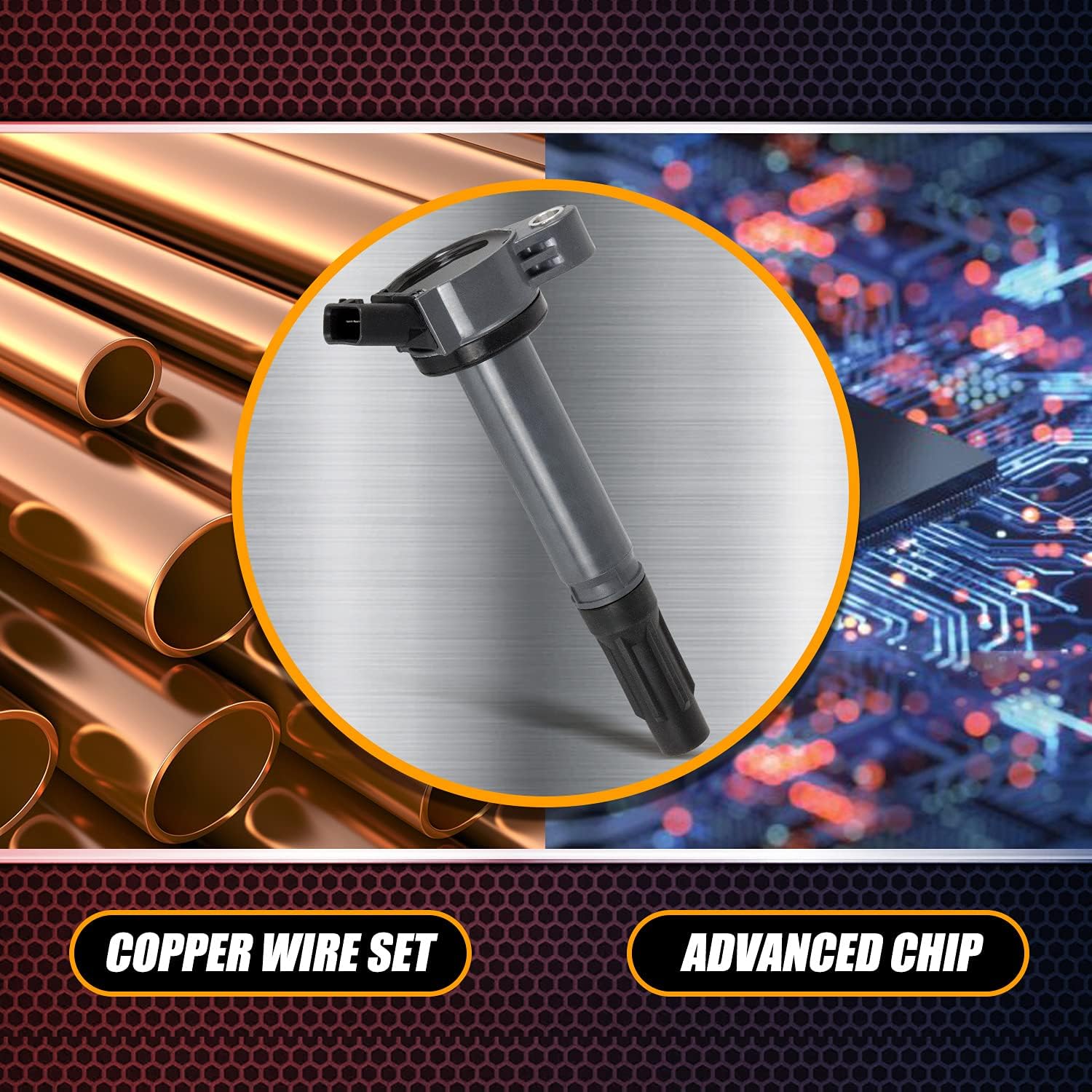 6 Pcs Ignition Coil Pack & Spark Plug Compatible with 2005-2016 Toyota Avalon Camry Highlander Sienna RAV4 Venza 2006-2015 Lexus RX450h ES350 IS350 2.5L 2.7L 3.5L Replace C1601 UF487 90919-A2002