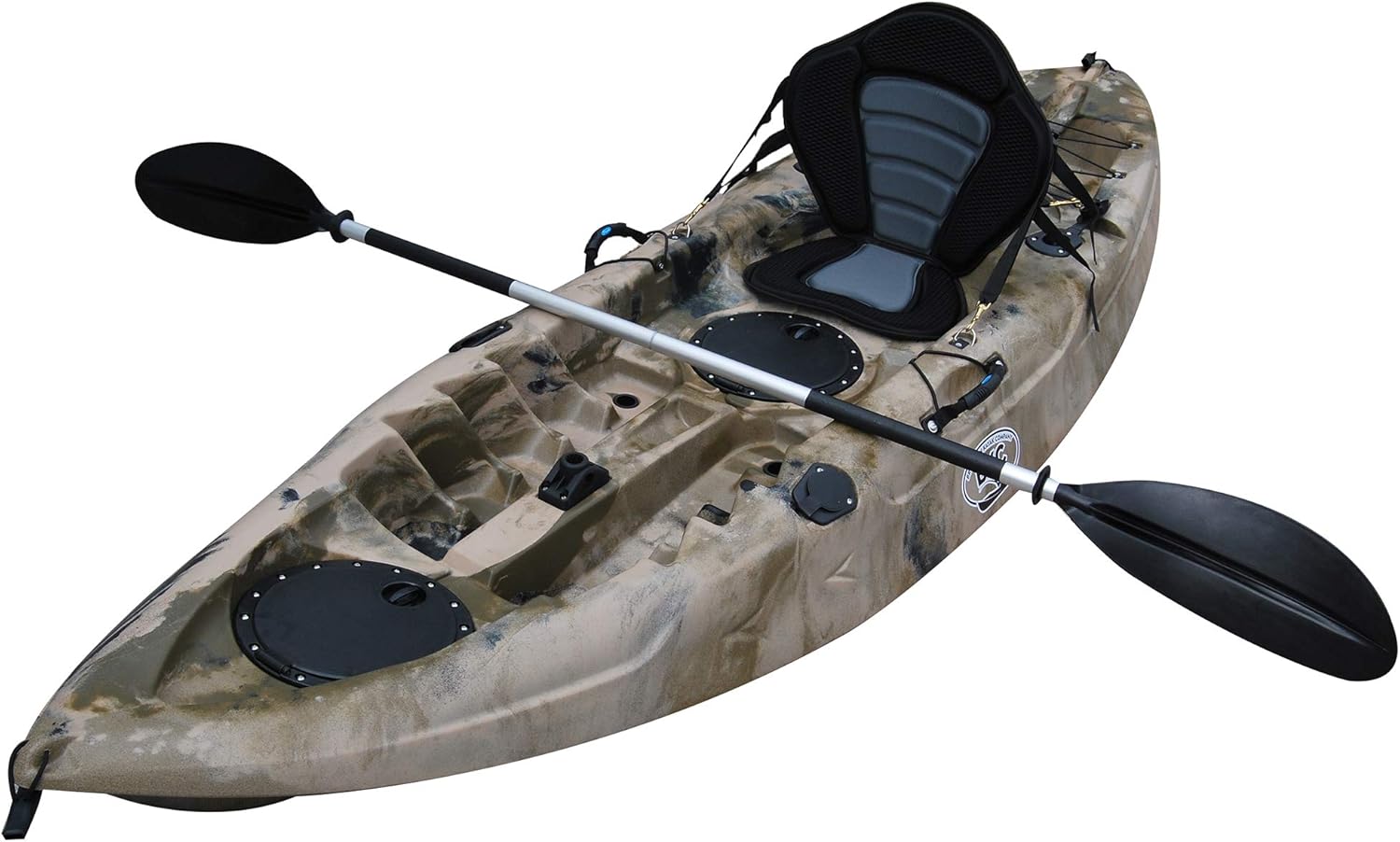 BKC FK184 9' Single Sit On Top Fishing Kayak W/ Seat and Paddle Included Solo Sit-On-Top Angler Kayak