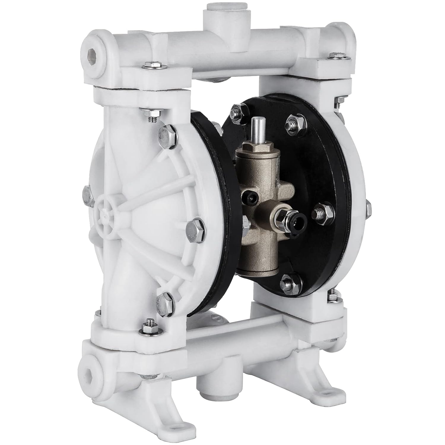 Happybuy Air-Operated Double Diaphragm Pump 1/2 inch Inlet Outlet Polypropylene 13 GPM Max 100PSI for Industrial Use, QBY-15PP
