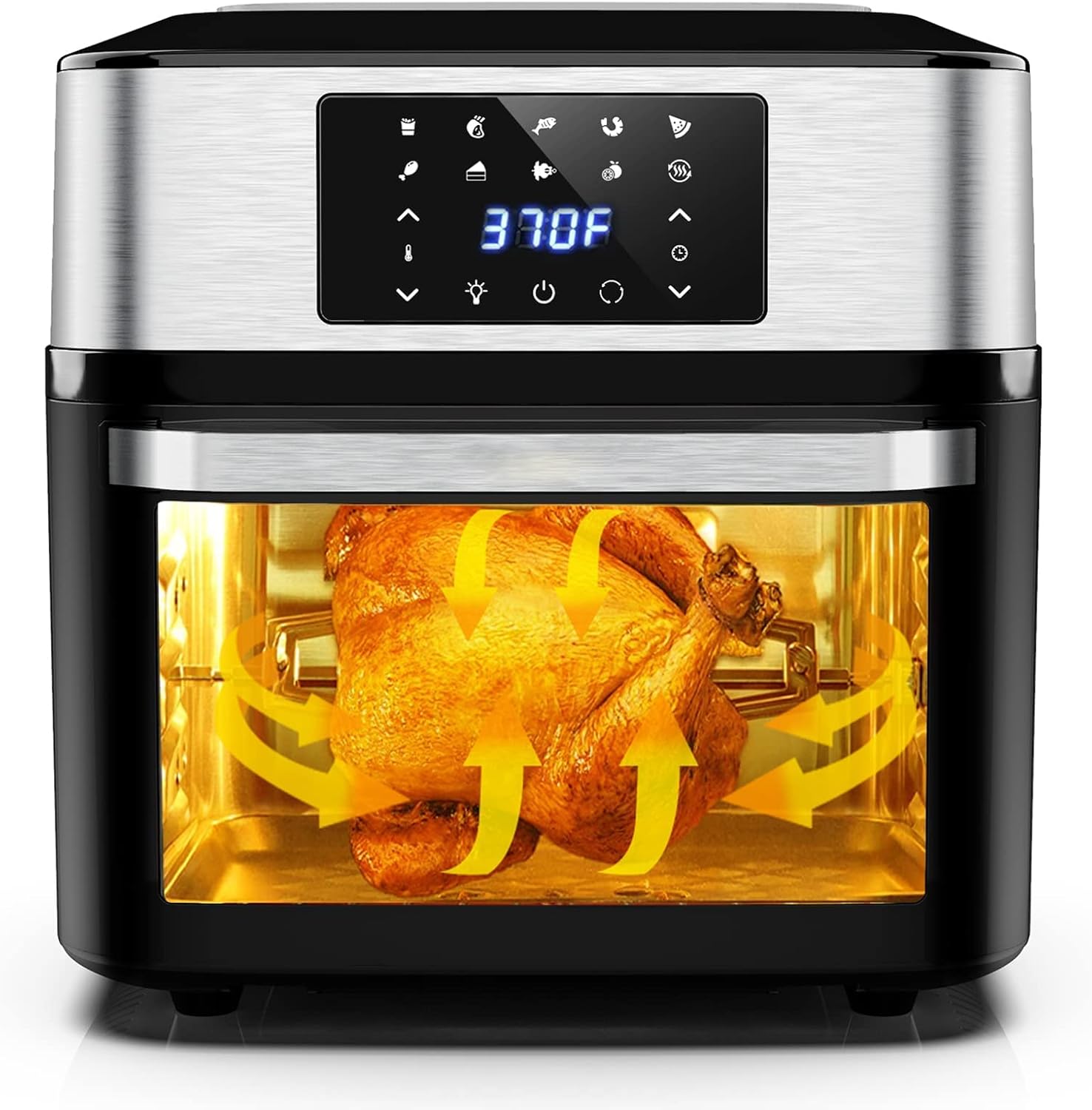 10-in-1 Air Fryer Oven, 20 Quart Airfryer Toaster Oven Combo, 1800W Large Digital LED Screen Air Fryers, Large Capacity Countertop Convection Toaster Oven with Rotisserie Dehydrator, ETL Certified