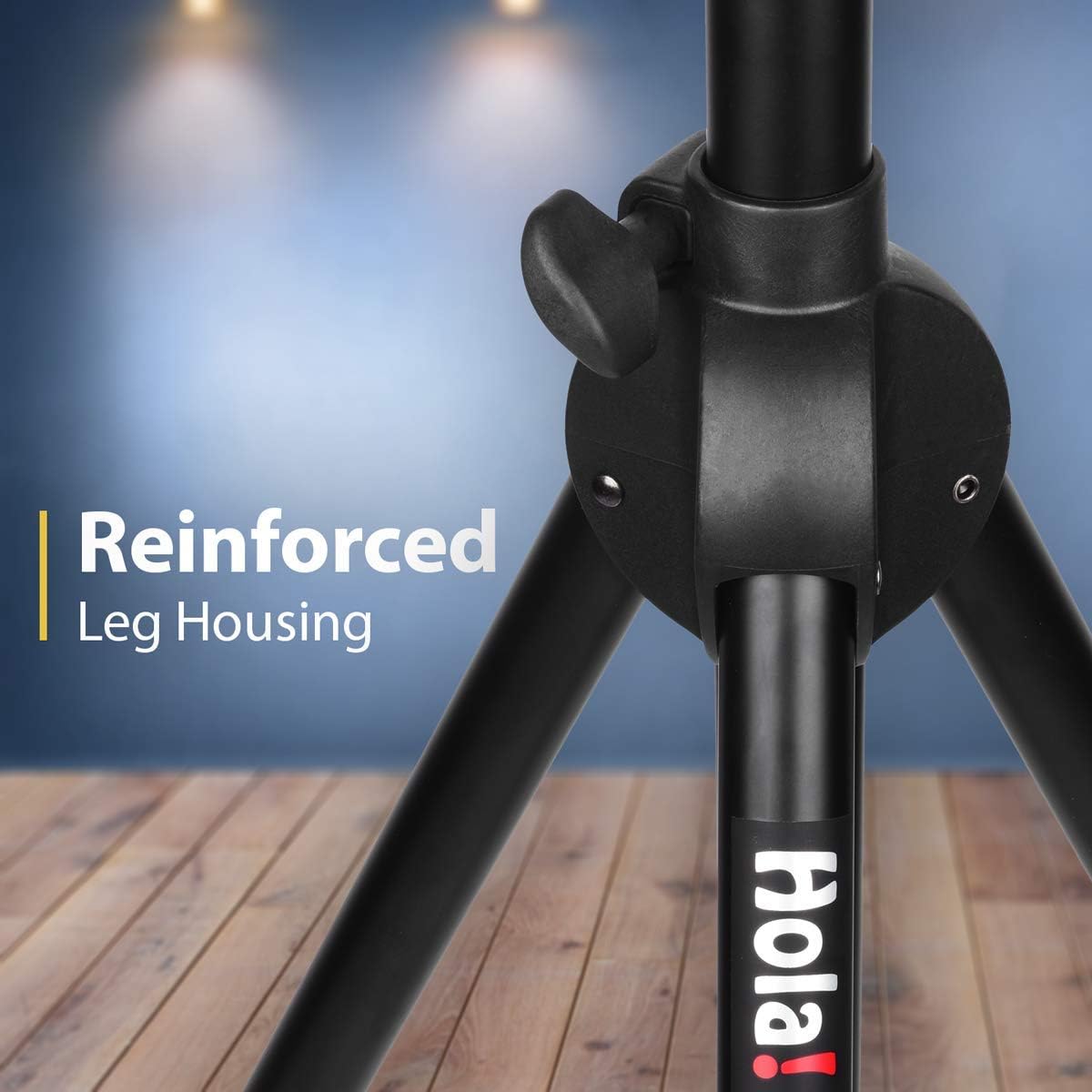 PAIR of PA Speaker Stands by Hola! Music, Professional Heavy-Duty Tripod Structure, 4-6ft Adjustable Height, Model HPS-500PA Pack of 2