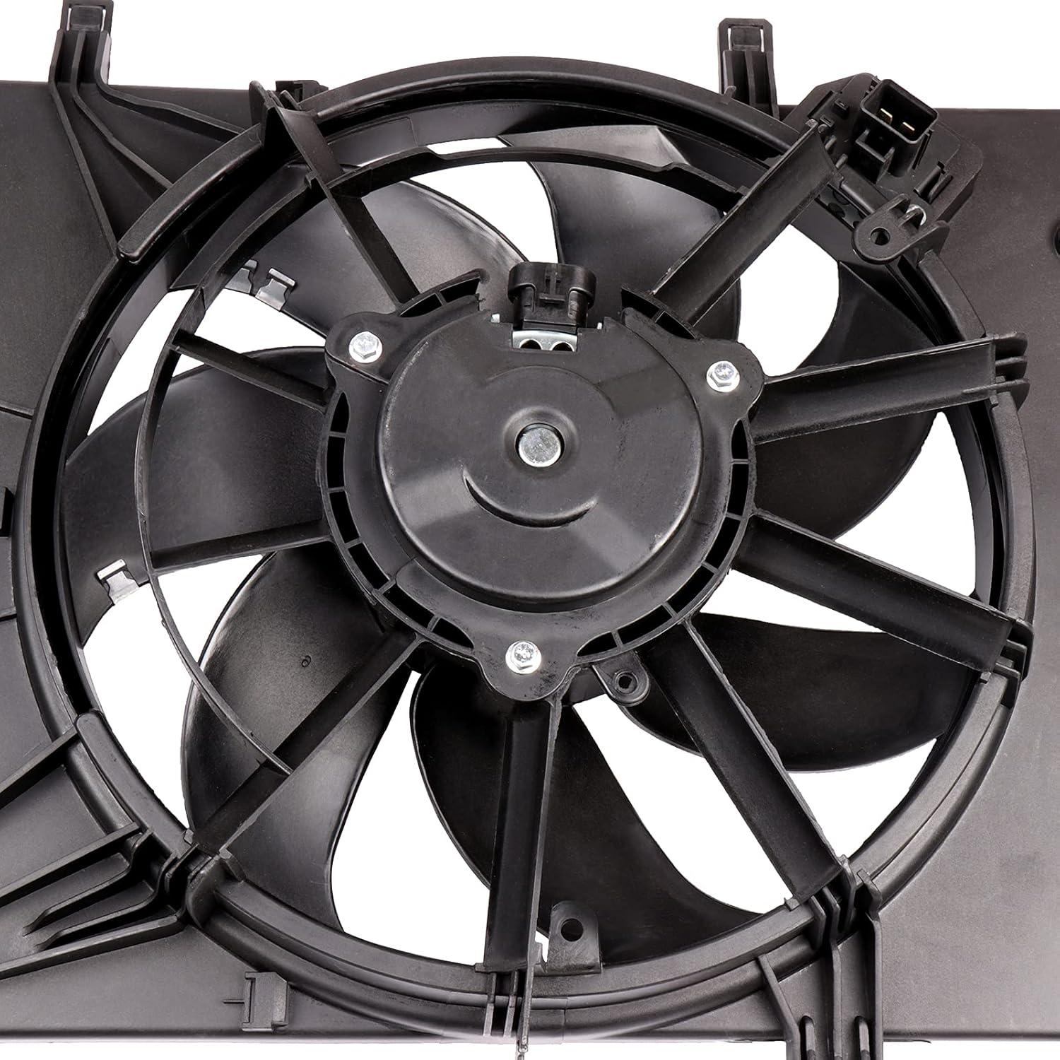 SCITOO Condenser Radiator Cooling Fan Assembly FO3115186 Compatible with 2011 2012 2013 2014 2015 2016 2017 for Ford Fiesta Pack of 2