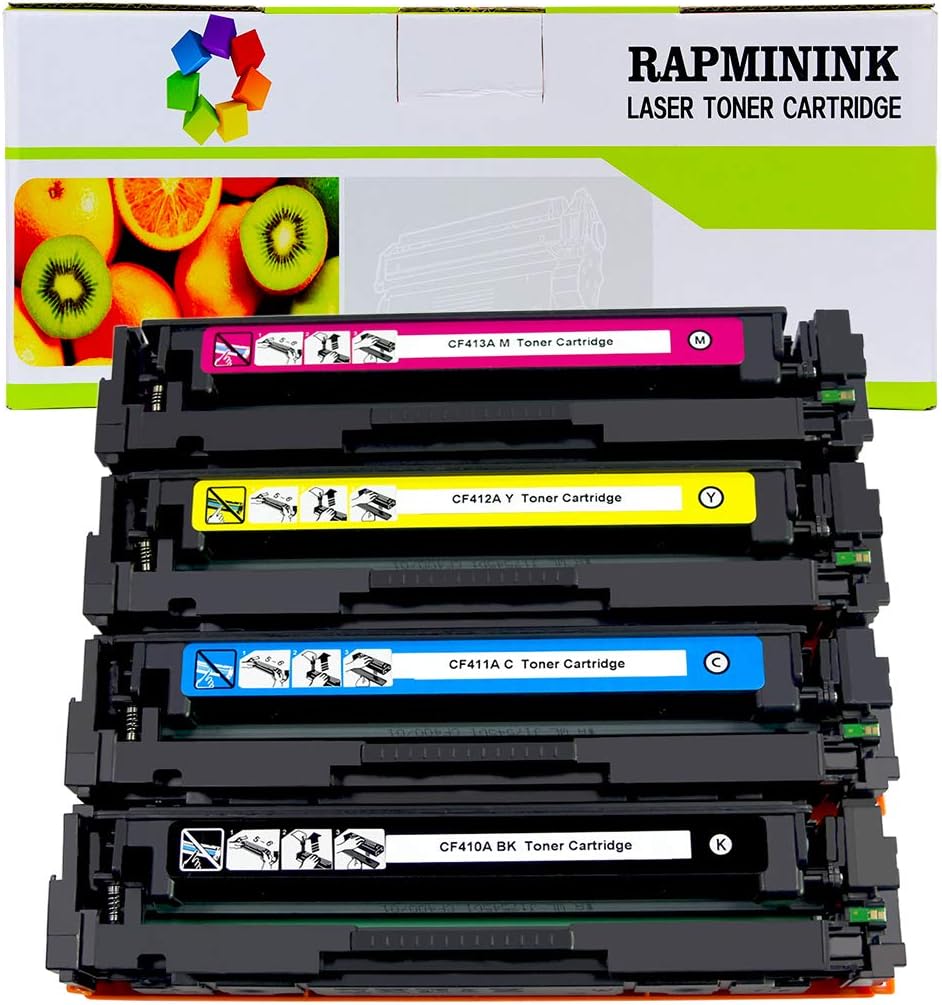 RapmininK Compatible Replacement for HP 410A CF410A CF411A CF412A CF413A Toner Cartridge for use with HP Color Pro MFP M477fdw M477fdn M477fnw, Pro M452dn M452nw M452dw Series Printers - 4 Pack Pack of 2