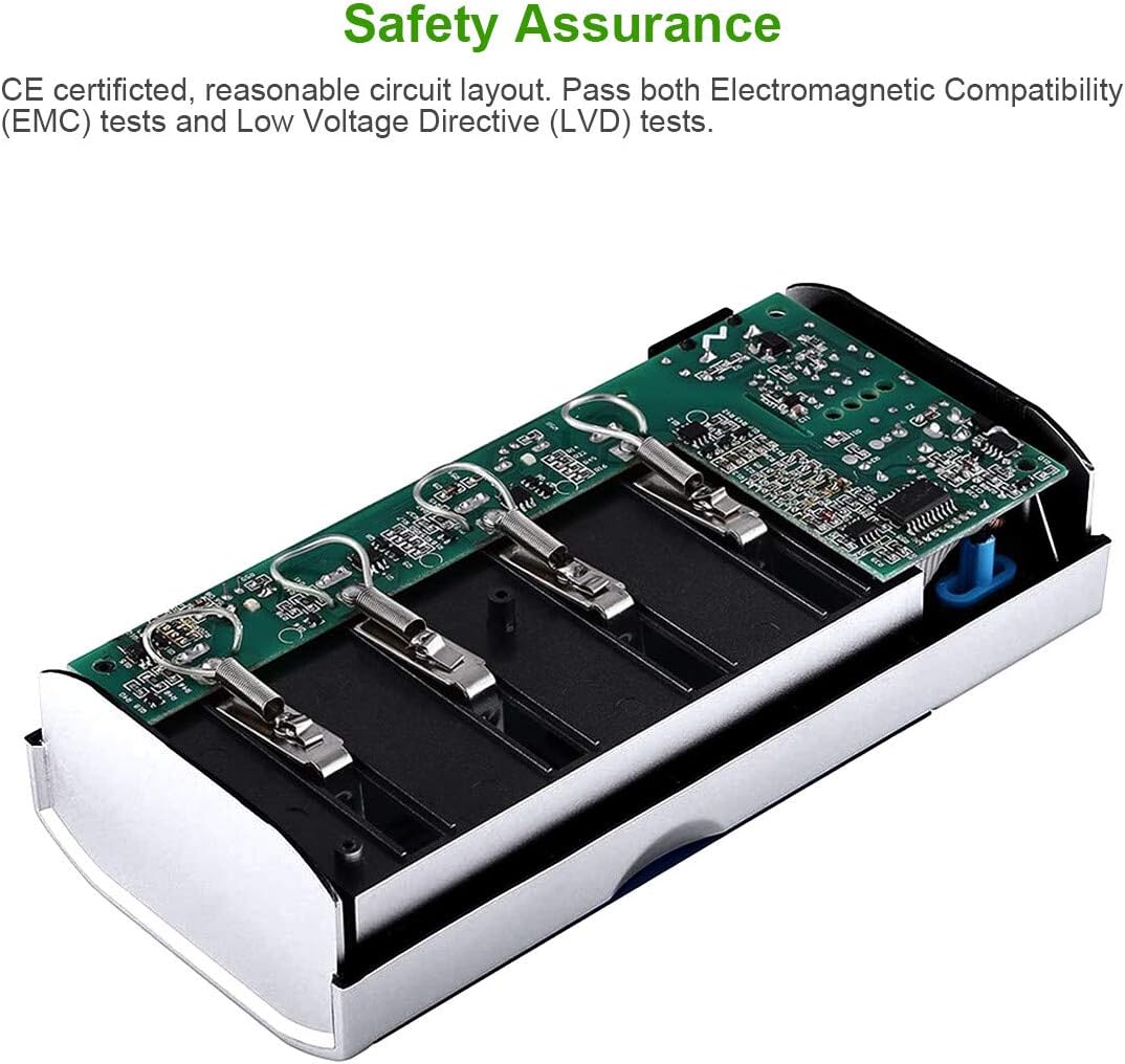 EBL D Cells 10000mAh Rechargeable Batteries (4 Counts) with C D 9V AA AAA Battery Charger Pack of 2