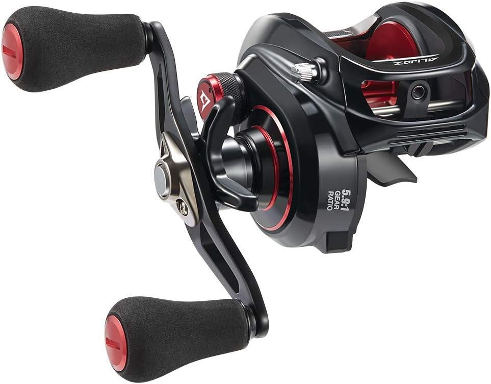 Piscifun Alijoz Baitcasting Reels - Size 300 Aluminum Frame Baitcaster Reel, 33Lbs Max Drag Low Profile Baitcast Fishing Reel, 5.9:1/8.1:1 Gear Ratio, Freshwater and Saltwater Double Handle Casting Reels