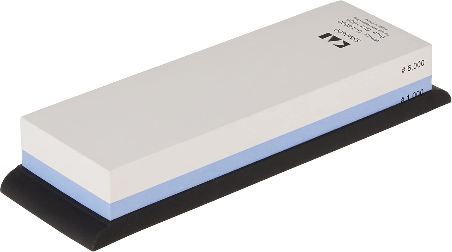 Shun Combination Whetstone, 1000 and 6000 Grit, Rubber Base for Grip, Use for Sharpening and Polishing Pack of 2