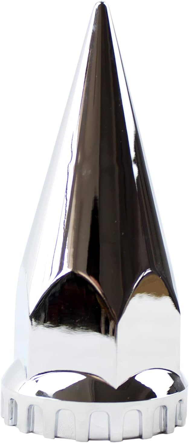 MRJLK 33mm Chrome ABS Plastic Screw-on Standard or Spiked Lug Nut Covers Pack of 40 (Spiked) Pack of 2