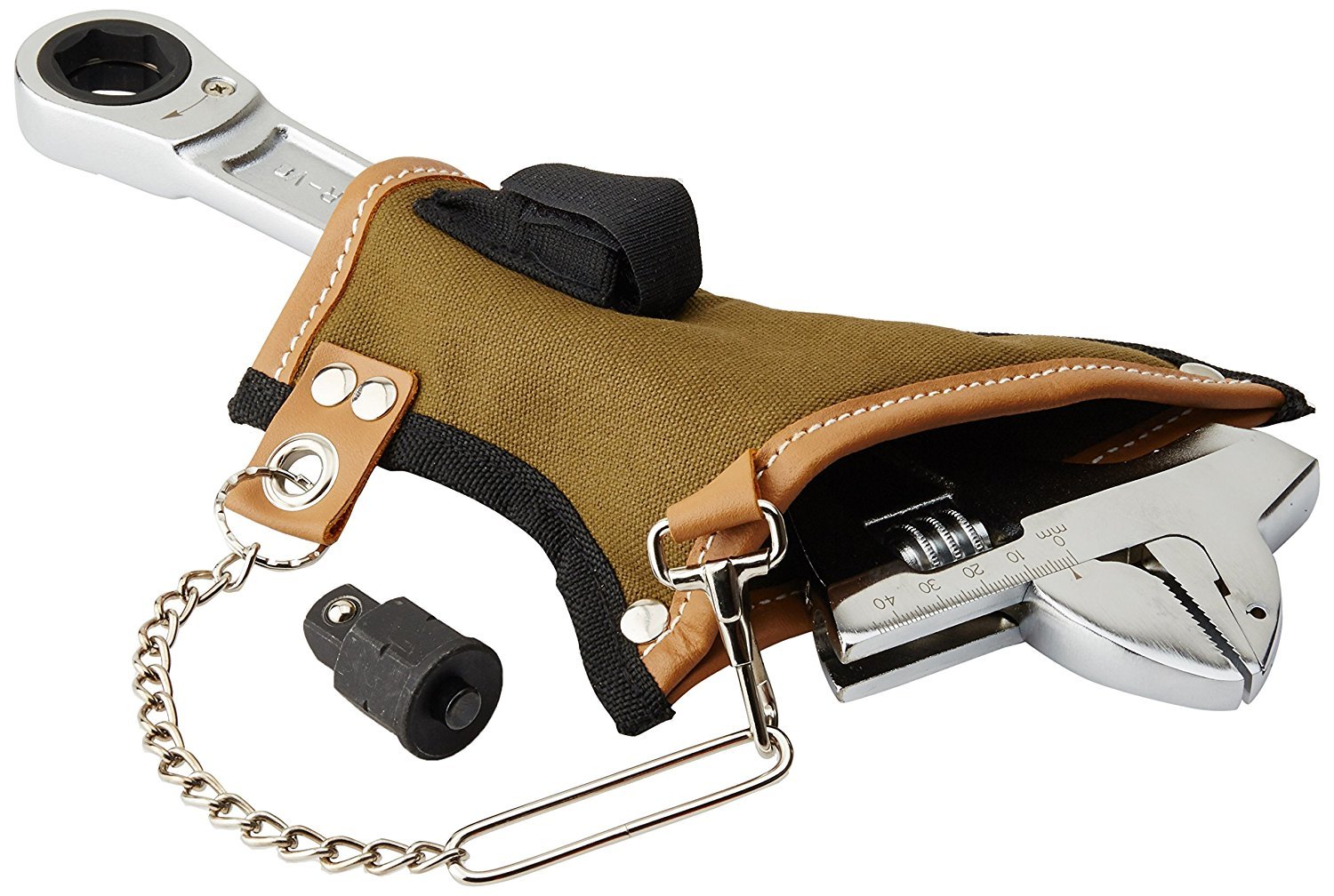 Proferred T10001 Mining Adjustable Wrench with Hammer, Chrome Finish, 12