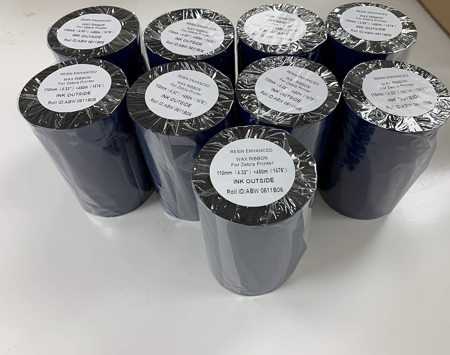 AVG Packaging Supplies 9-Rolls Brand Name Compatible Thermal Transfer Printer Ribbon 4.33