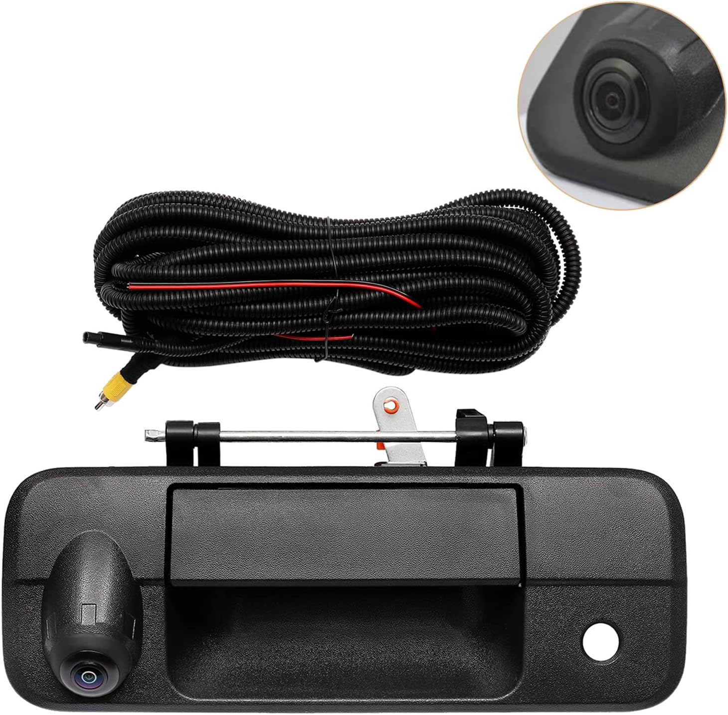 HD 720P Backup Camera Tailgate Door Handle Chrome with Key-Hole Fit for 2007-2013 Toyota Tundra, with 170°Rear Viewing Angle Waterproof Rear View Camera