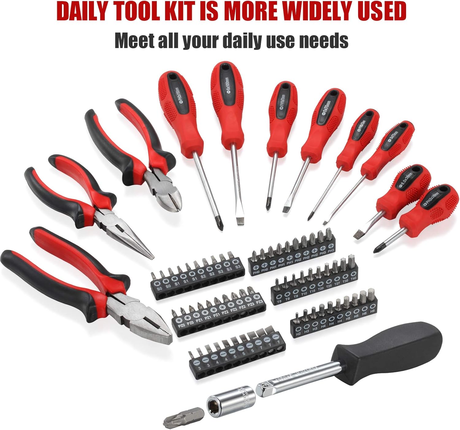 ARUCMIN 438-Piece Mechanics Tool Set with 3-Drawer Heavy Duty Metal Box Repair Tool Kit