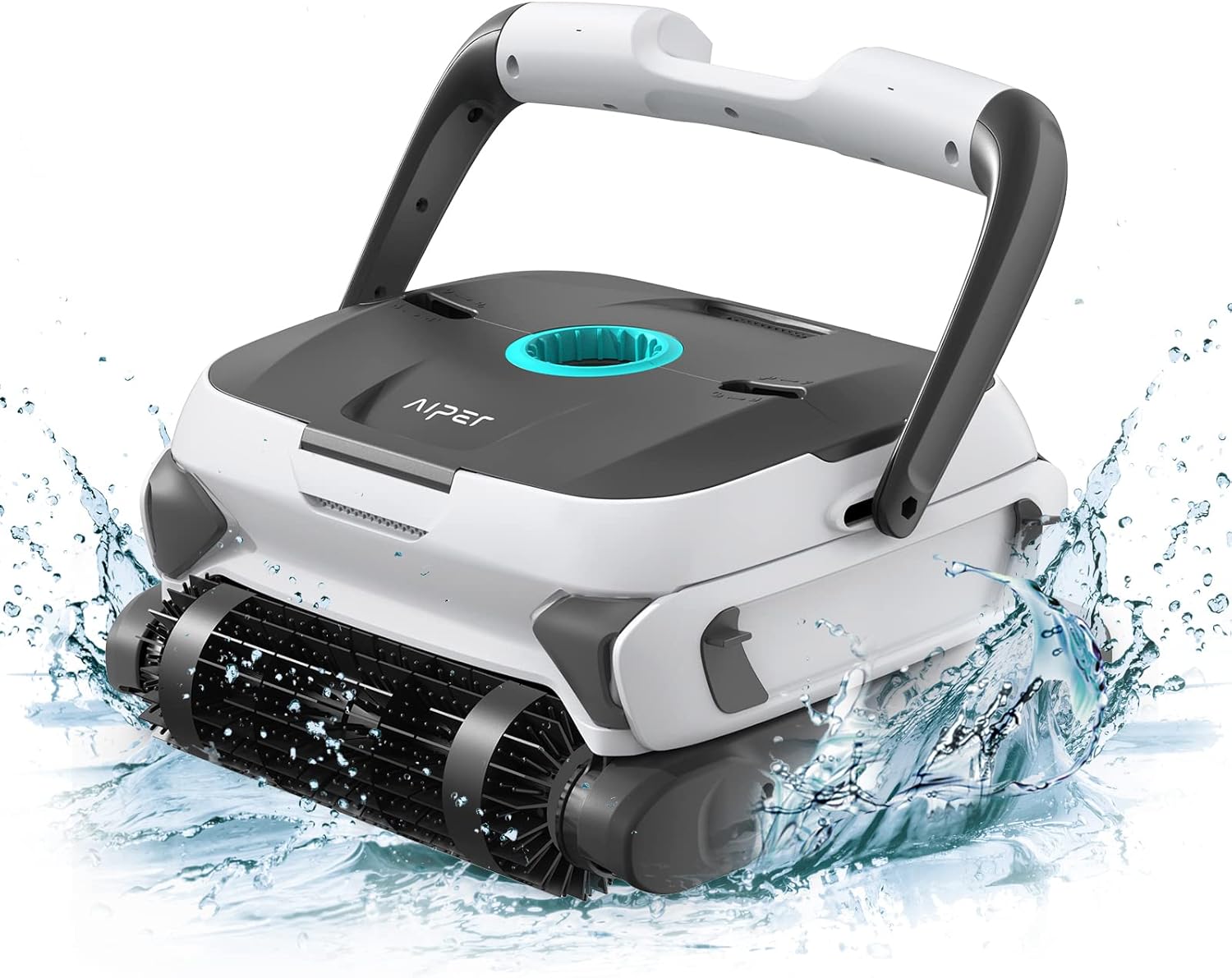 AIPER Automatic Pool Cleaner with Wall Climbing, Ideal for In-Ground Swimming Pools up to 50Ft, Tangle-Free Cord, Powerful Vacuum Suction, Auto Swerve Navigation, Twin Large Filters- Orca 1200 Pro