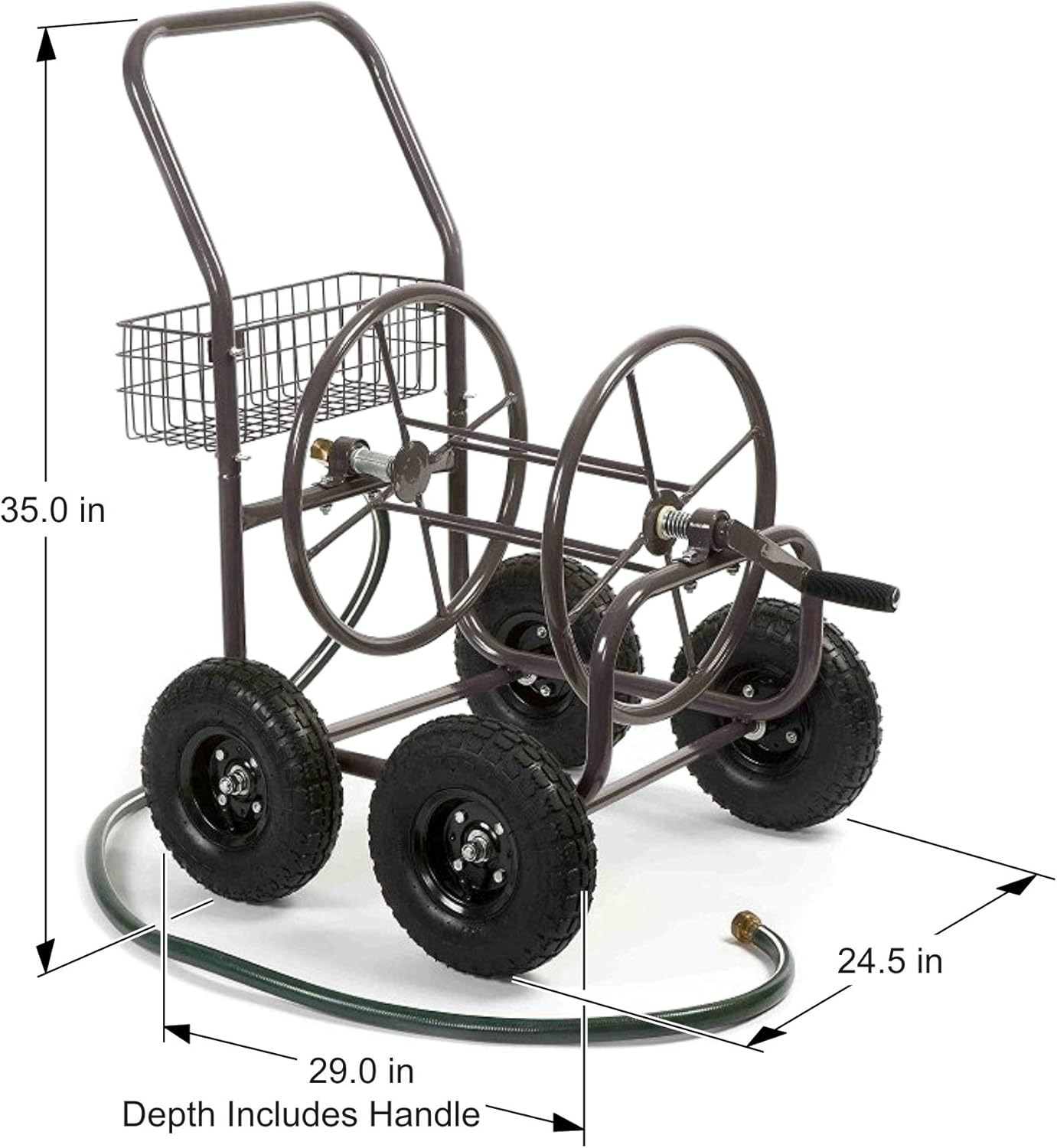 Liberty Garden Residential Grade 4 Wheel 871-M1-1 Garden Hose Reel Cart, Bronze