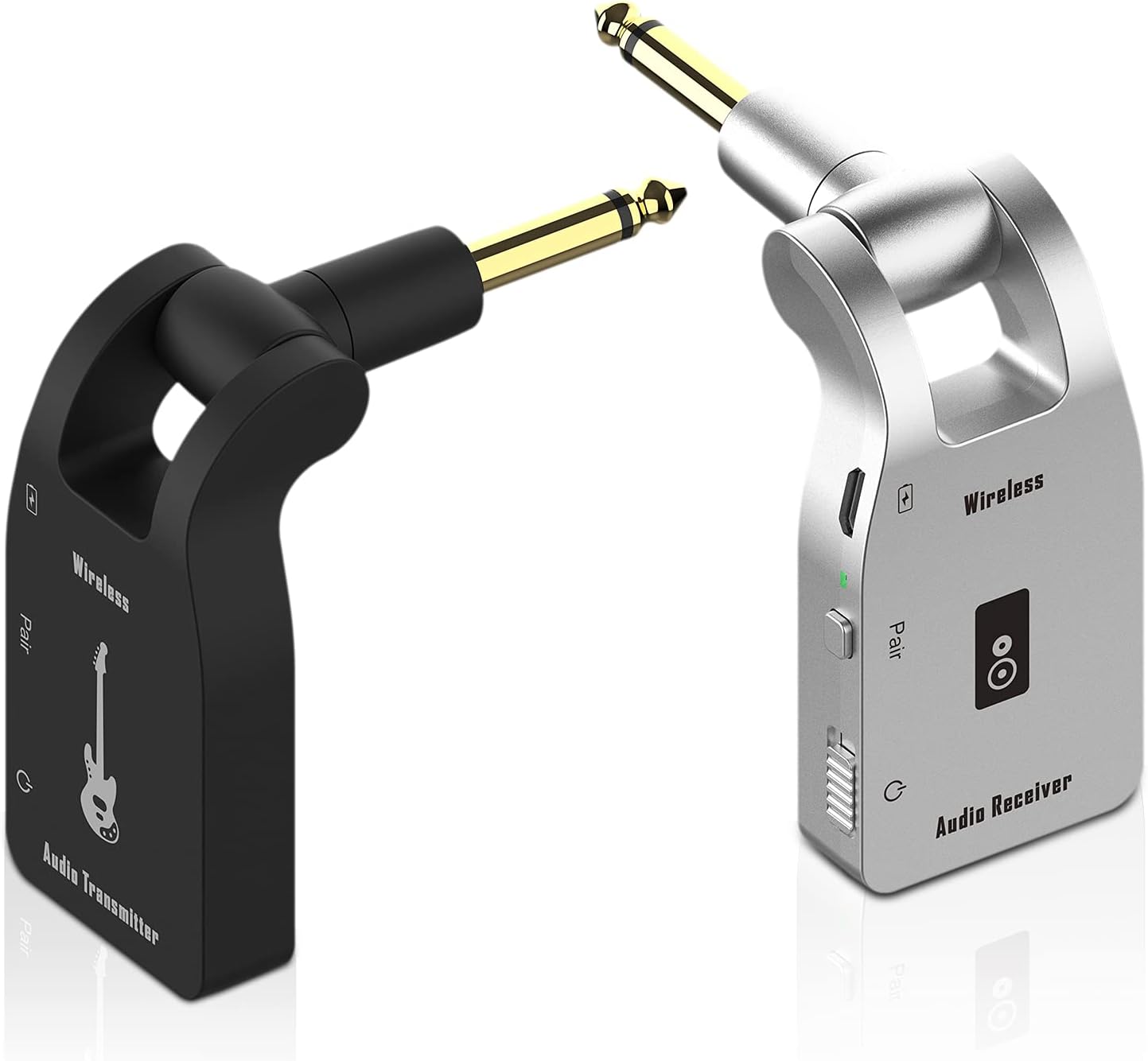 Microphone Wireless System,2.4GHz Wireless Mic Adapter,Rechargeable Wireless XLR Transmitter and Receiver Compatible for Dynamic Microphone Audio Mixer, PA System and DSLR Camera Pack of 2