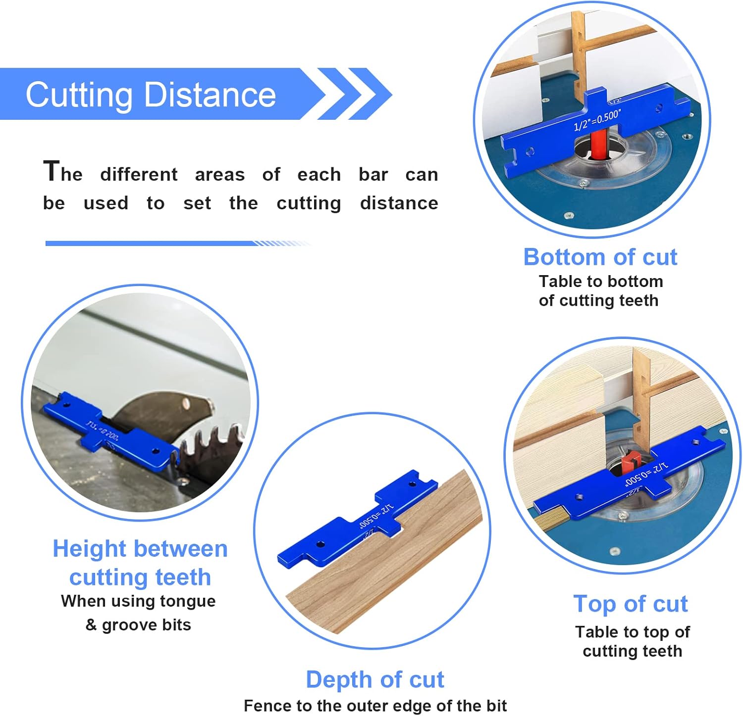 Router Table Set Up Bars - Precision Aluminum Setup Blocks Woodworking - 7 Up Bar Table Saw Accessories Tools - Favorite for Carpenter, Construction, Woodworking, DIY-(Set of 7) Pack of 2
