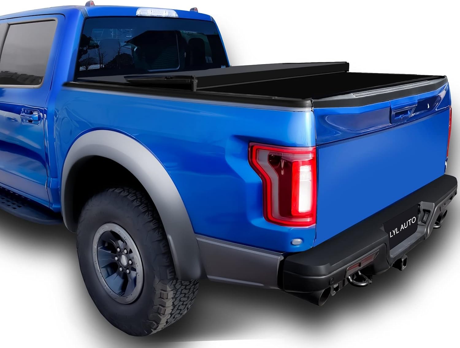 LYL AUTO AO4 Soft Quad-Fold Truck Tonneau Covers, 5.8 FT Bed, fits 2014-2018 Chevy Silverado/GMC Sierra 1500, Fleetside 5'8'' Bed