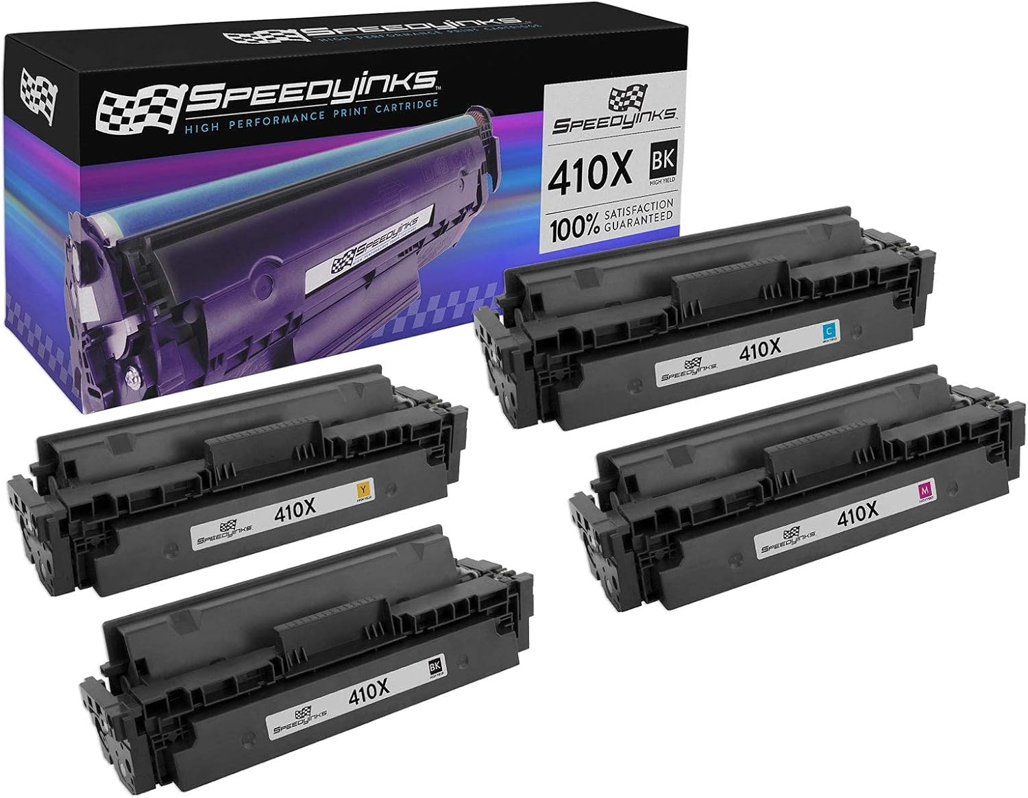 Speedy Inks Compatible Toner Cartridge Replacement for HP 410X High-Yield (1 Black, 1 Cyan, 1 Magenta, 1 Yellow, 4-Pack) Pack of 2