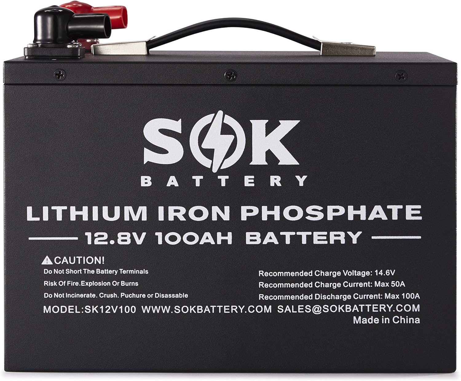SOK Battery 100Ah 12V LiFePO4 Lithium Iron Phosphate Deep Cycle Battery,Perfect for Your RV or Any Off-Grid Applications,Low Temperature Disconnected