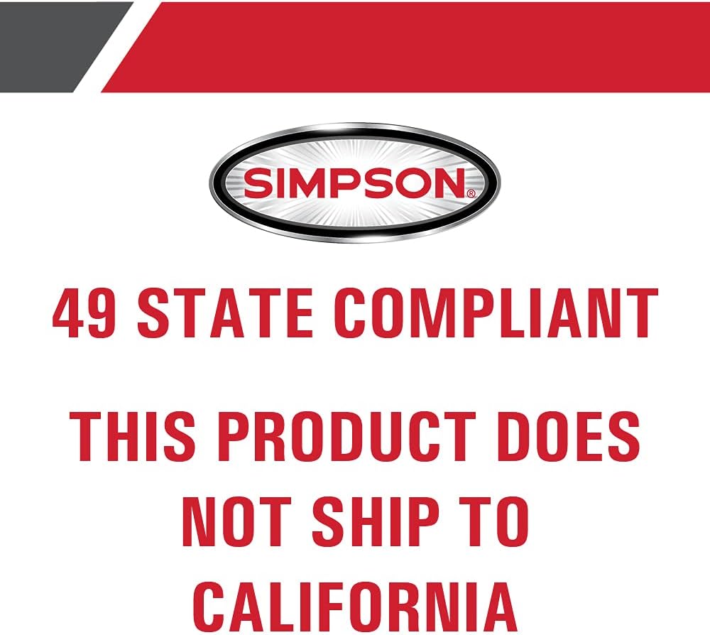 Simpson Cleaning MSH3125 MegaShot Gas Pressure Washer Powered by Honda GC190, 3200 PSI at 2.5 GPM, (49 State) + Simpson Cleaning 41030- 3/8