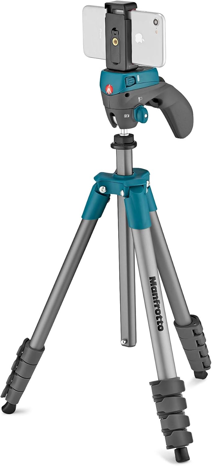 Manfrotto Compact Light Aluminum 4-Section Tripod Kit with Ball Head, Black (MKCOMPACTLT-BK) Pack of 2