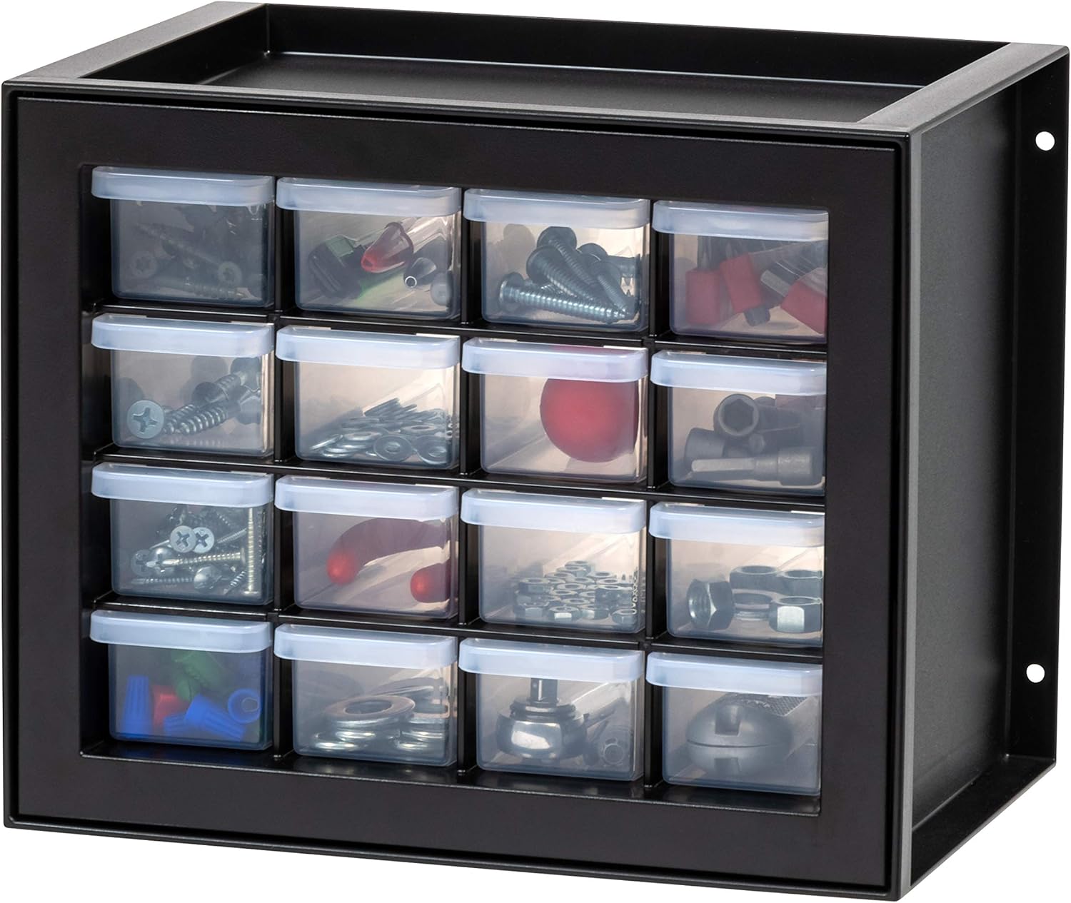 IRIS USA Parts and Hardware Cabinet, 24 Drawers, Black Pack of 2